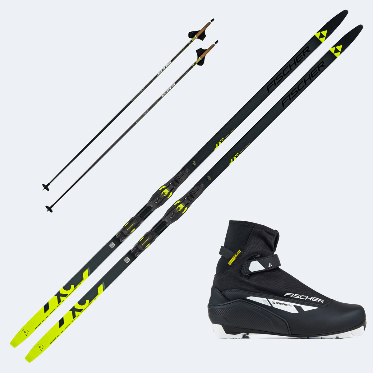 2027 Fischer Twin Skin Superlite Medium EF Skis with Fischer XC Comfort pro Boots and Poles
