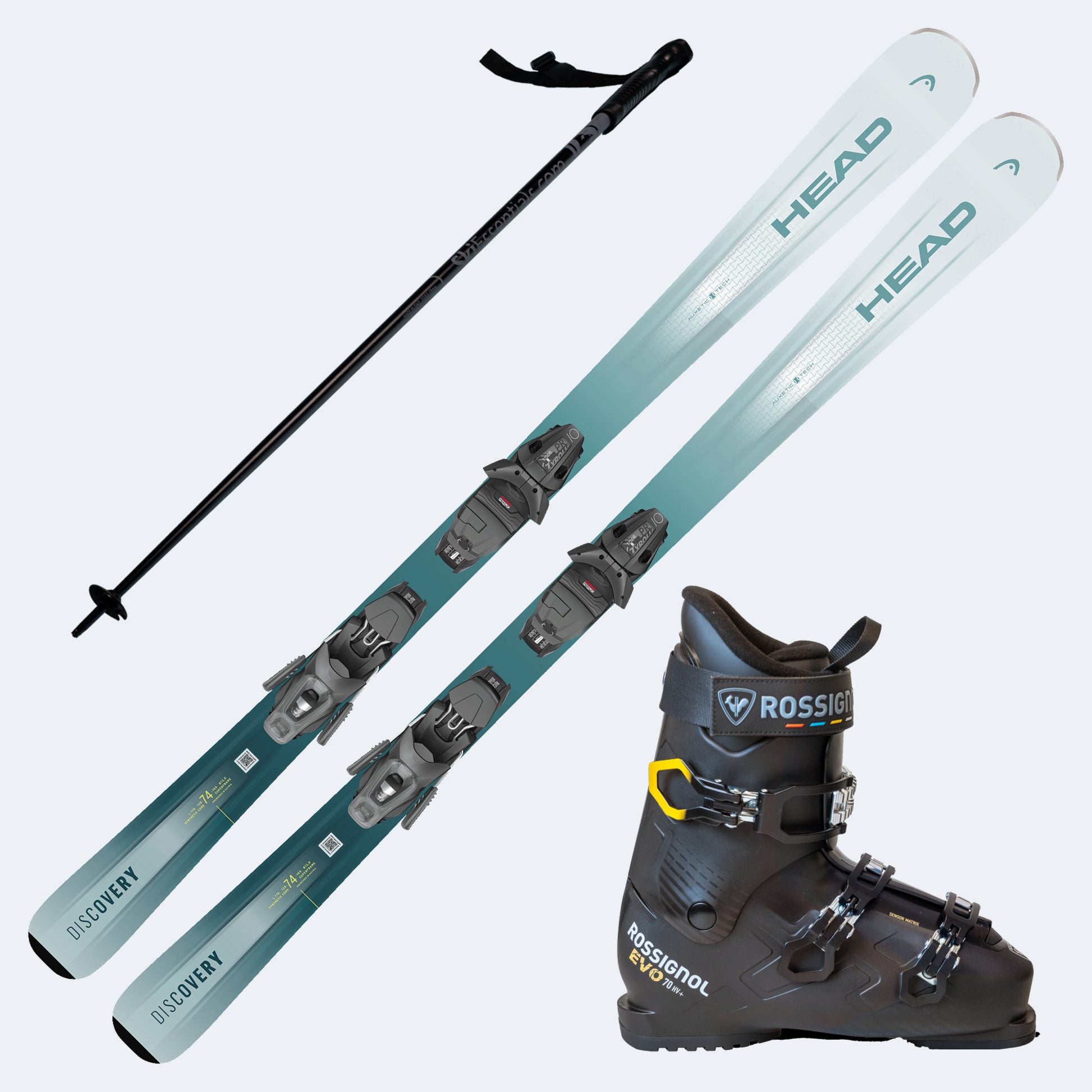 2027 Head Discovery 74 Skis with Rossignol Evo 70 HV+ Boots and Poles