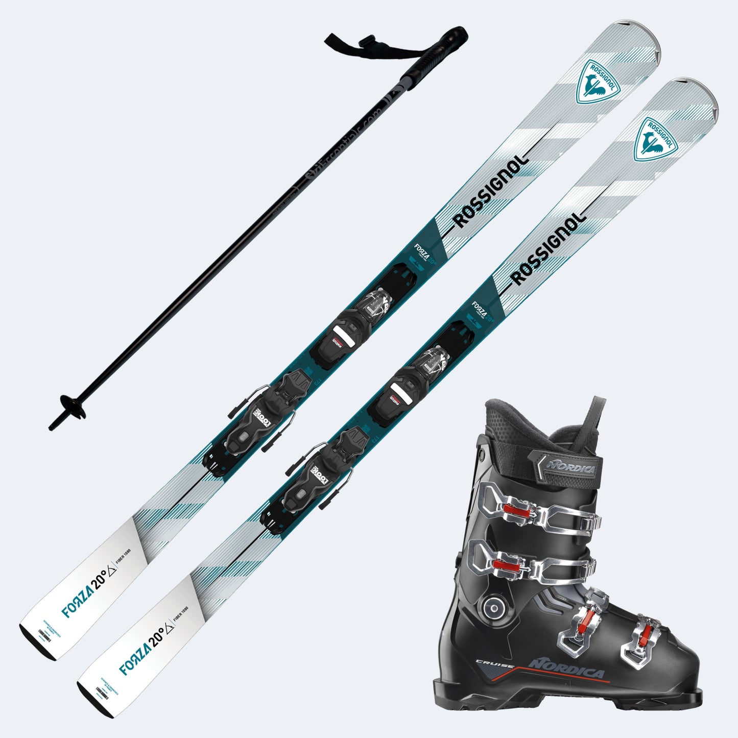 2027 Rossignol Forza 20 FG Skis with Nordica Cruise M Boots and Poles