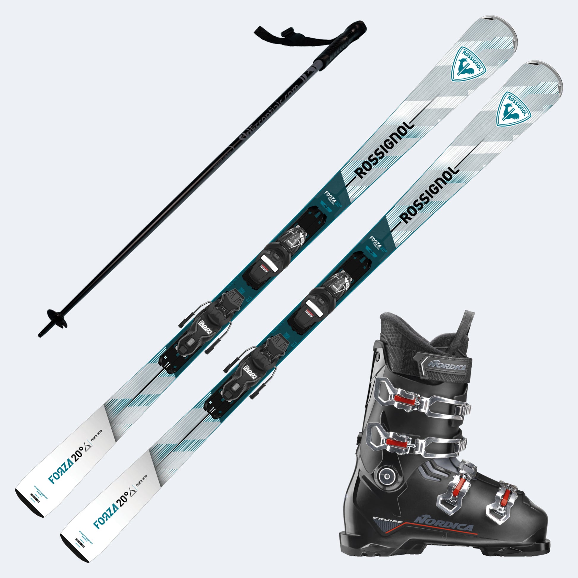 2027 Rossignol Forza 20 FG Skis with Nordica Cruise M Boots and Poles