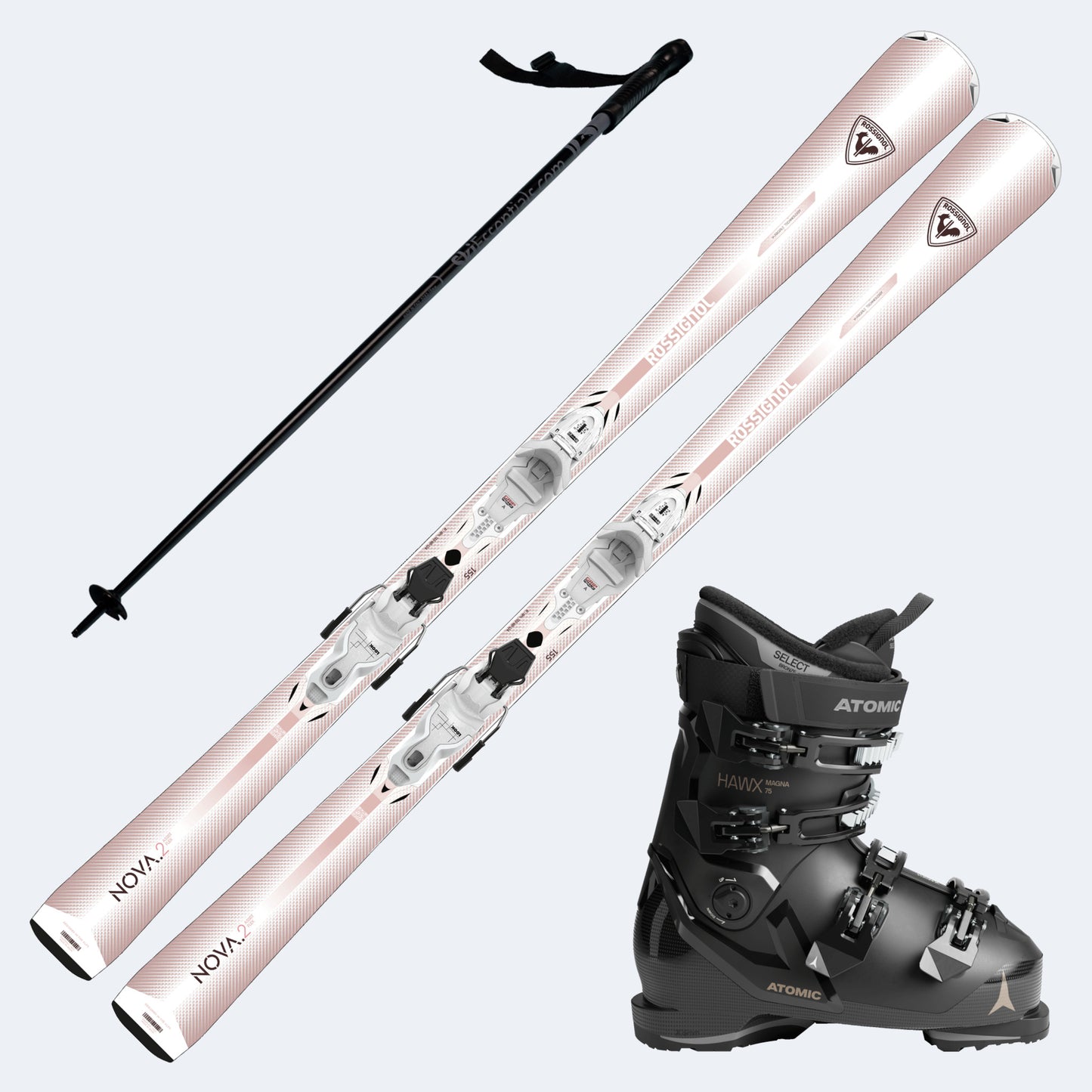 2027 Rossignol Nova 2 Women's Skis with Atomic Hawx Magna 75 Boots and Poles