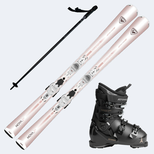 2027 Rossignol Nova 2 Women's Skis with Atomic Hawx Magna 75 Boots and Poles