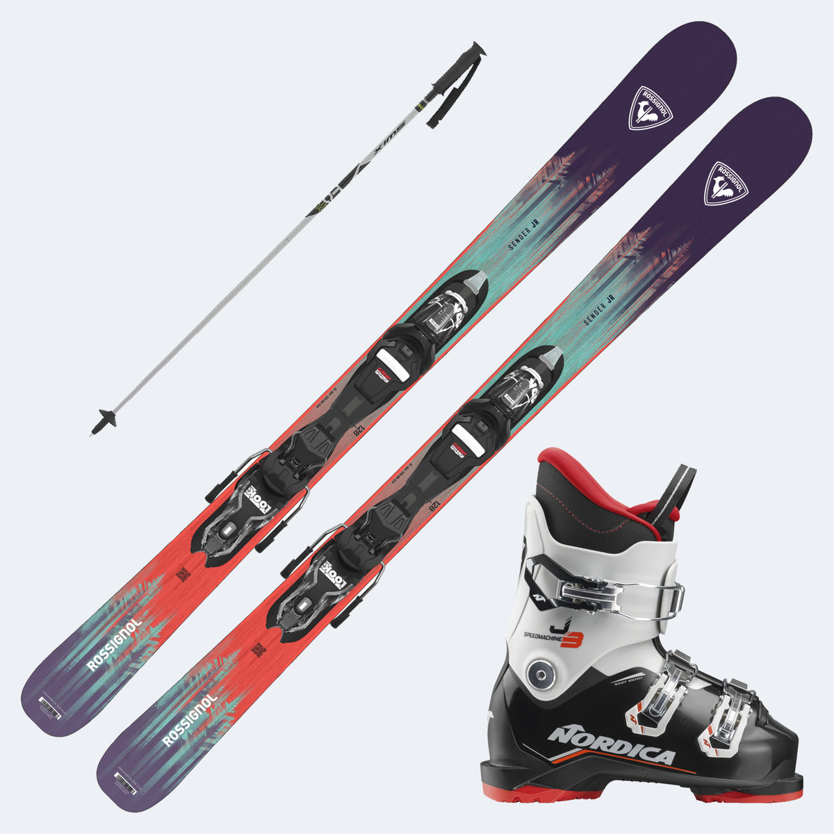 2027 Rossignol Sender Junior Skis with  SpeedMachine J Boots and Poles