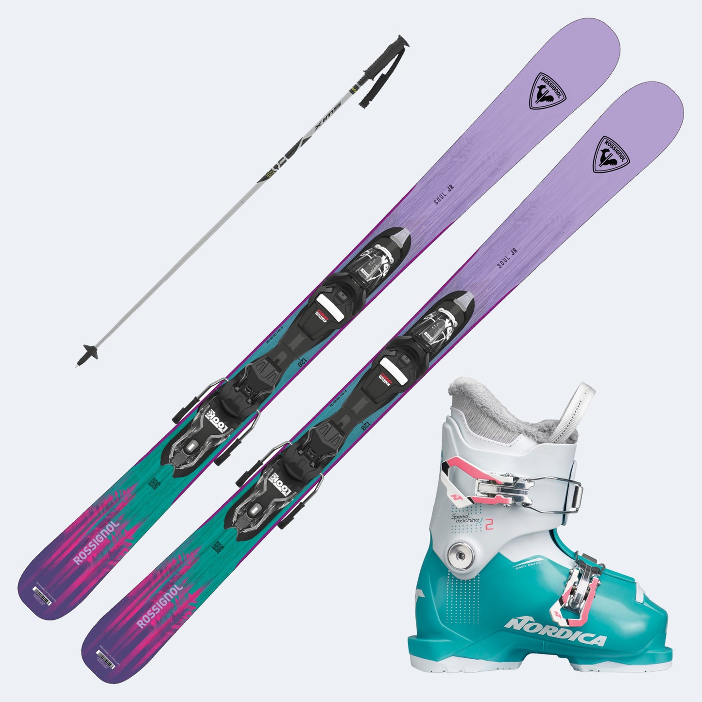 2027 Rossignol Soul Jr Junior Skis with  SpeedMachine J Boots and Poles