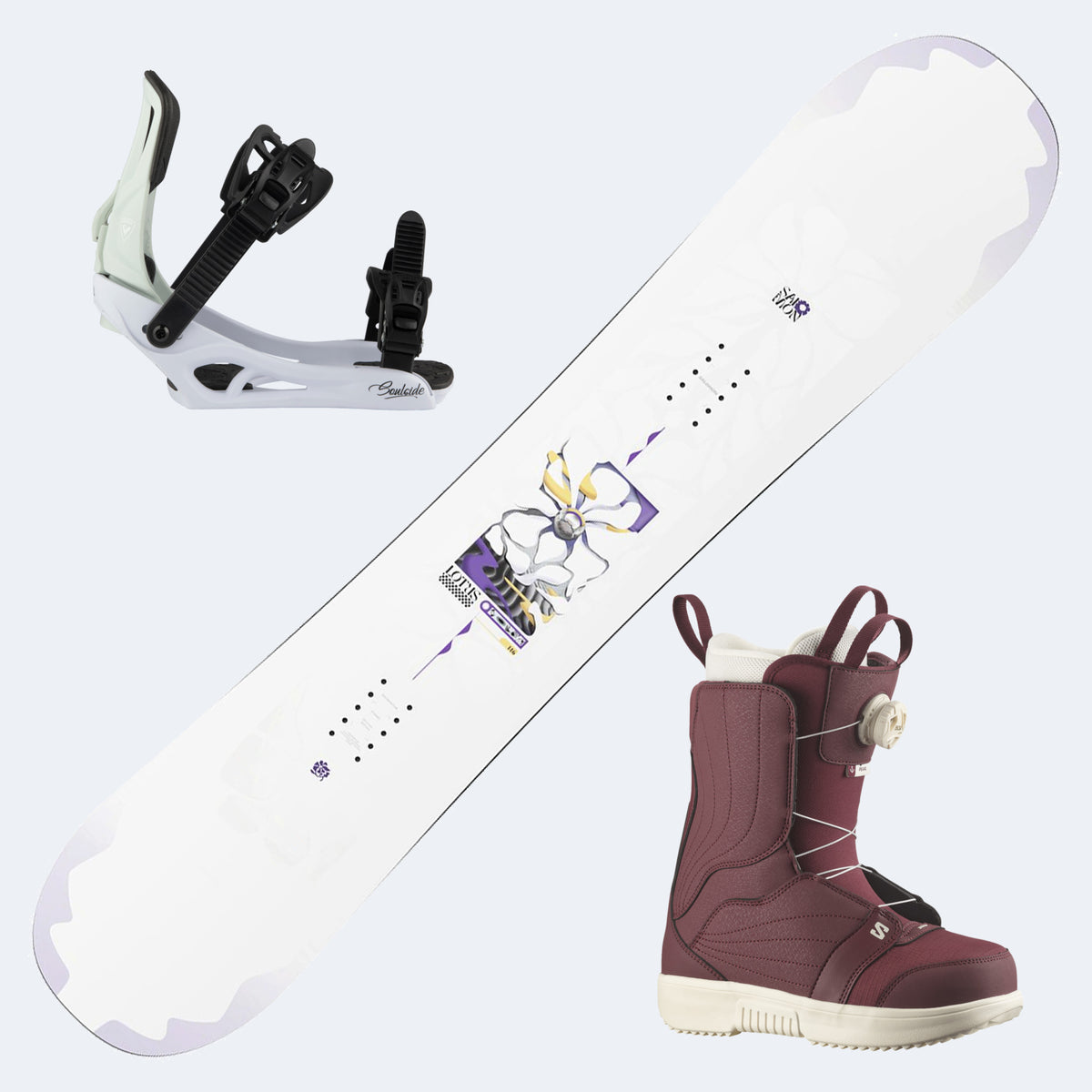 2027 Salomon Snowboard with Salomon  Boots and Bindings