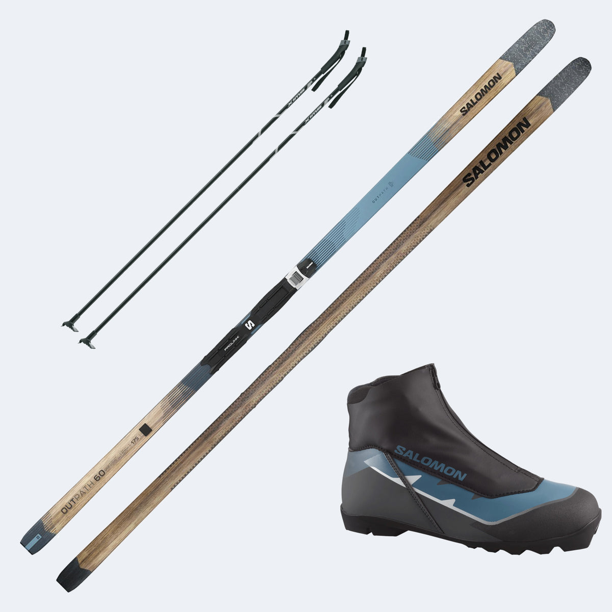 2027 Salomon Outpath 60 Grip Skis with Salomon Escape Prolink Boots and Poles