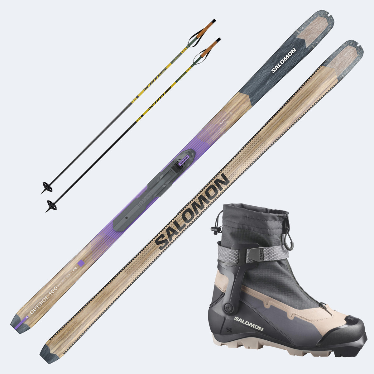2027 Salomon Outside 100 Grip Skis with Salomon Outpath BC Boots and Poles