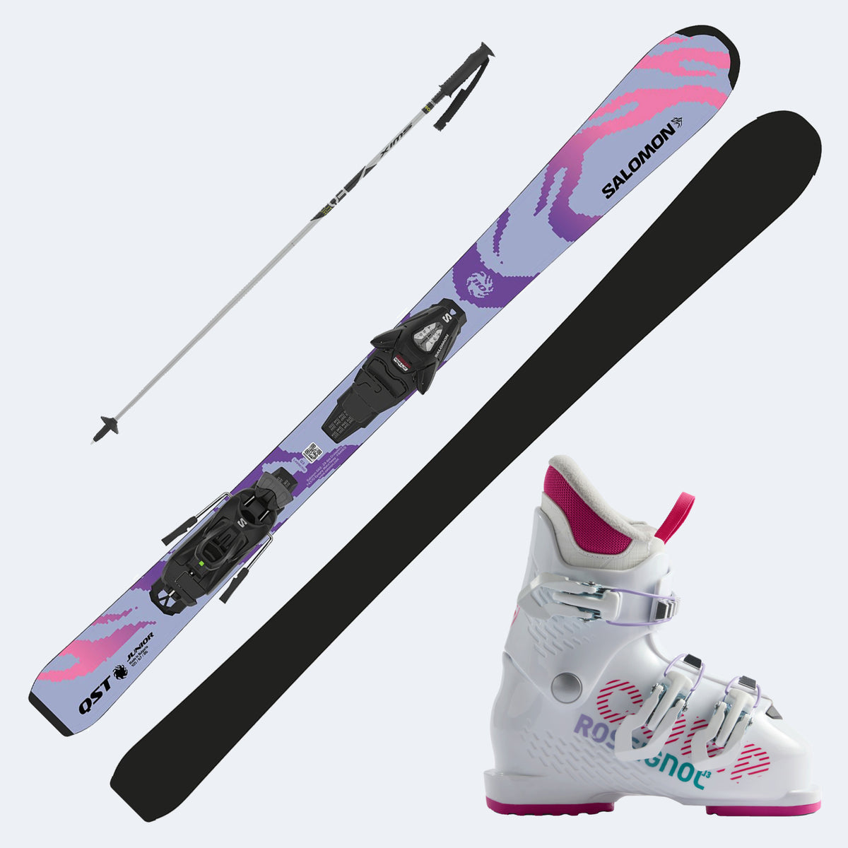 2027 Salomon QST Junior Skis with  Comp J Boots and Poles