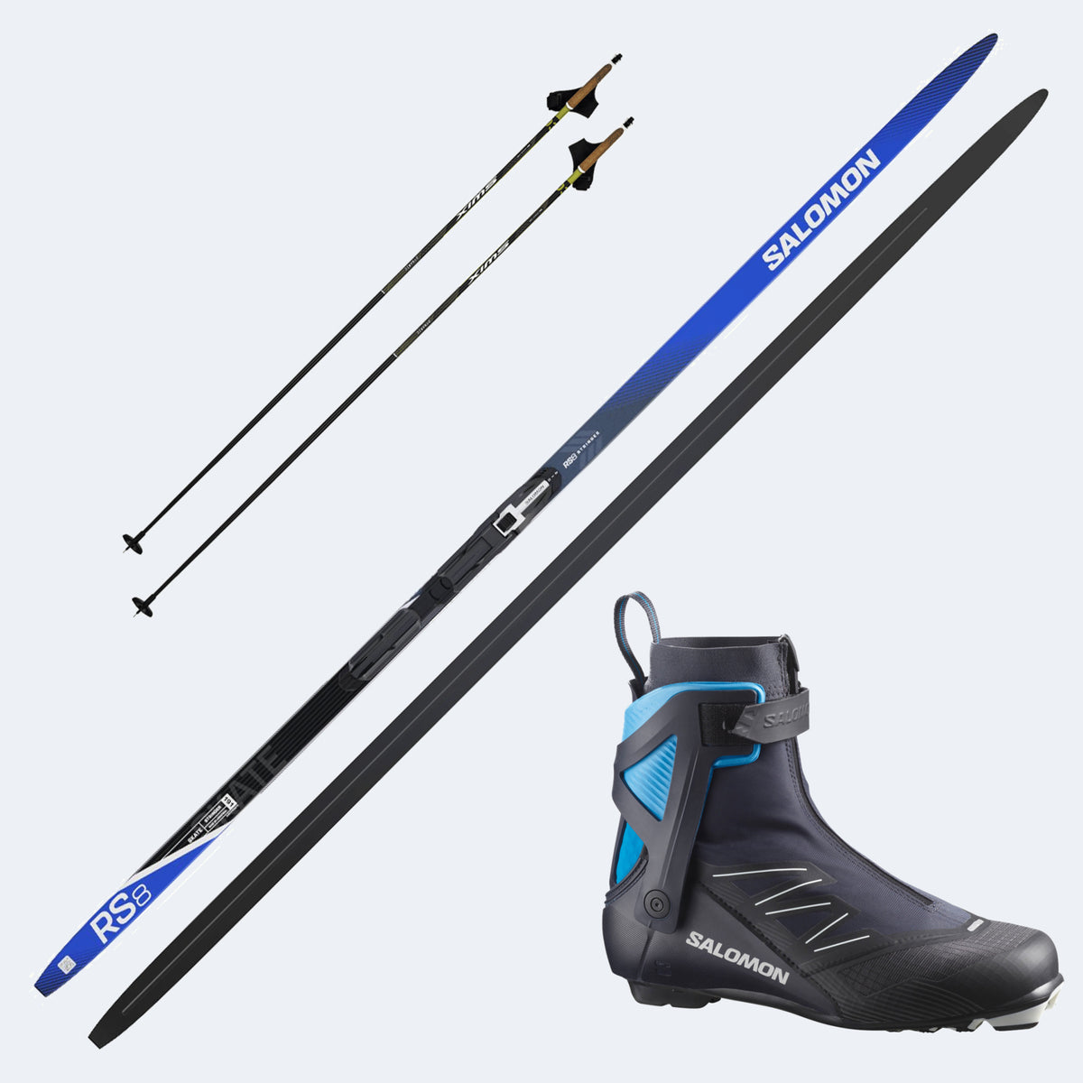 2027 Salomon RS 8 Skis with Salomon RS8 Prolink Skate Boots and Poles