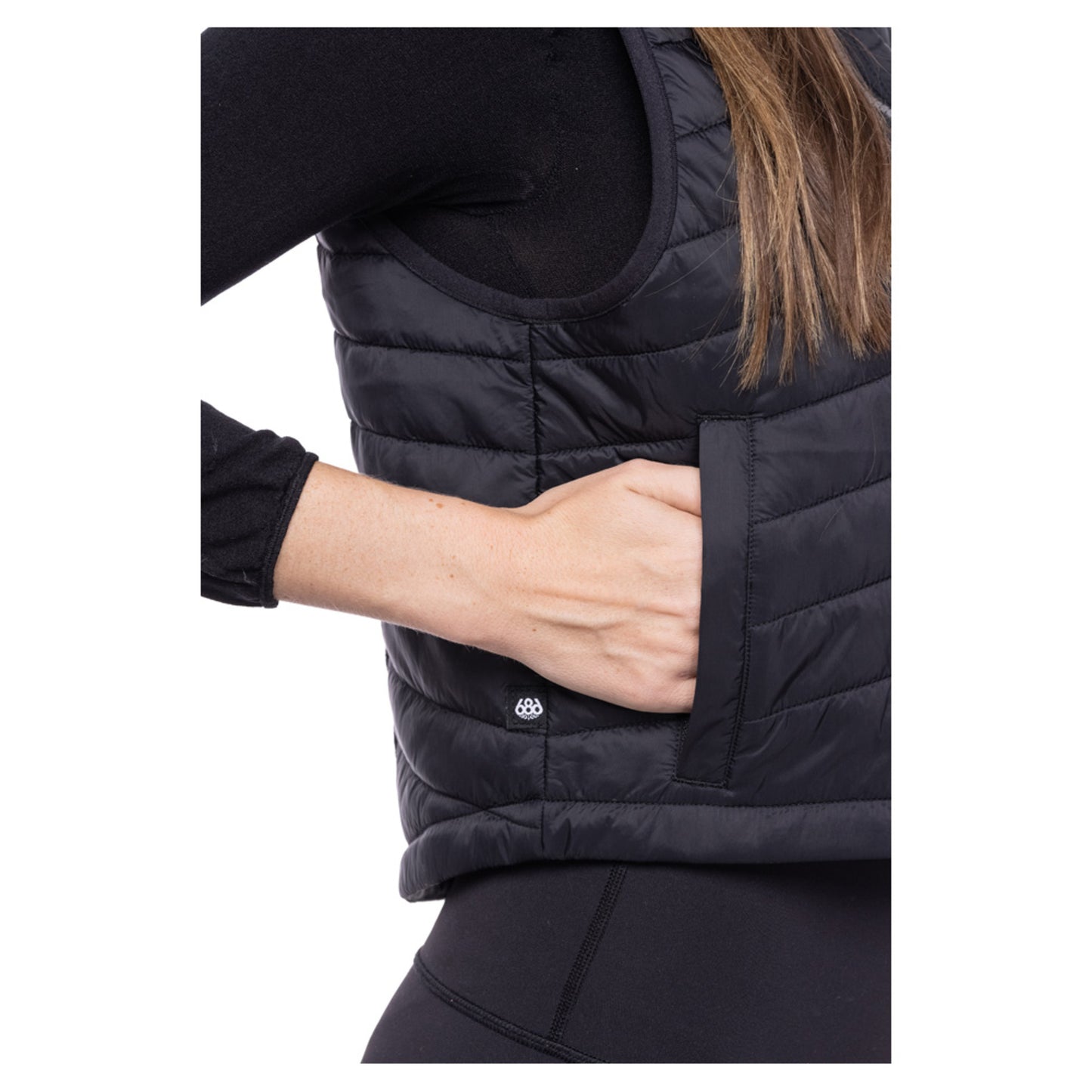 686 50/50 Crop Women's Vest - BLACK - L