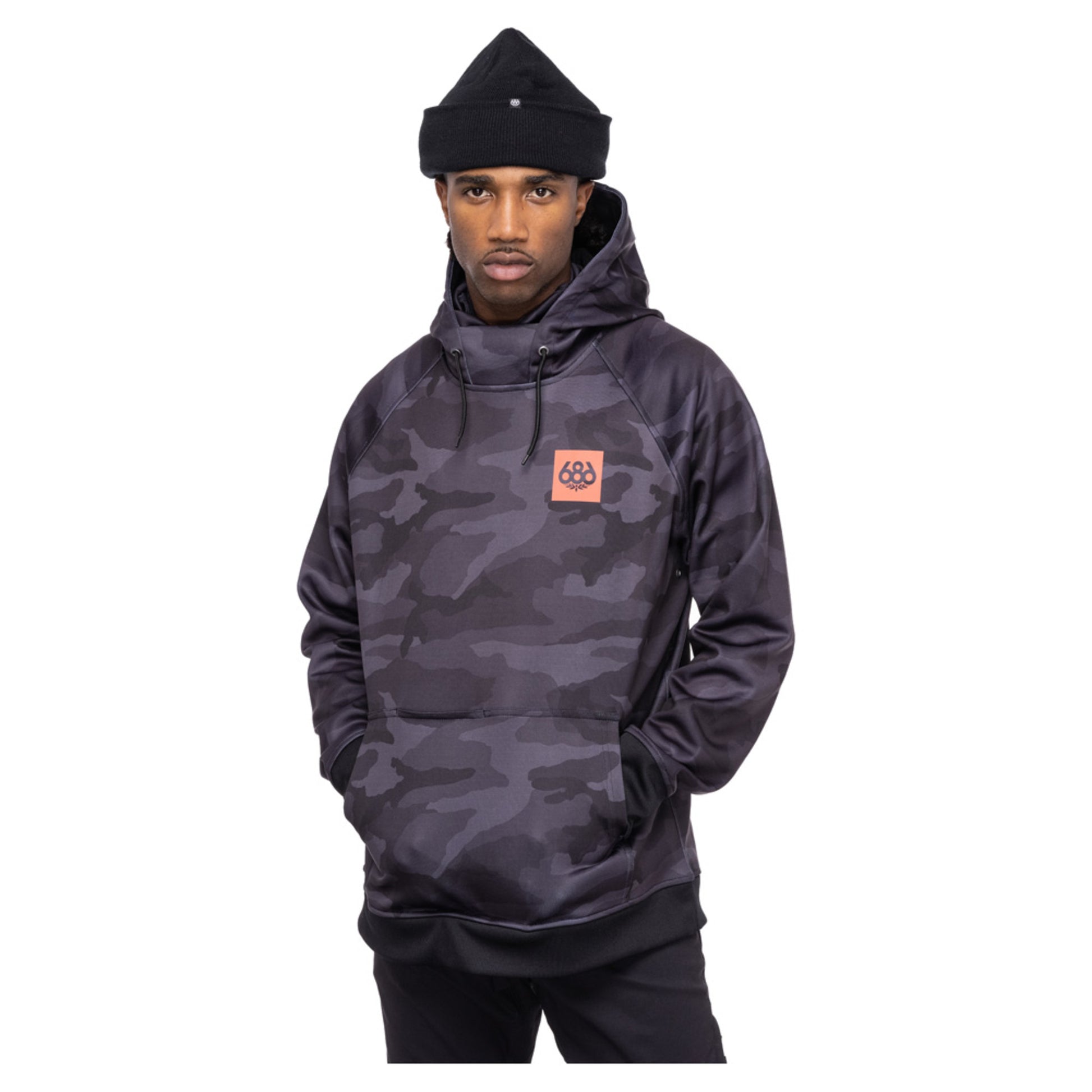686 Bonded Fleece Pullover Men's Hoody - BLACK CAMO - XS