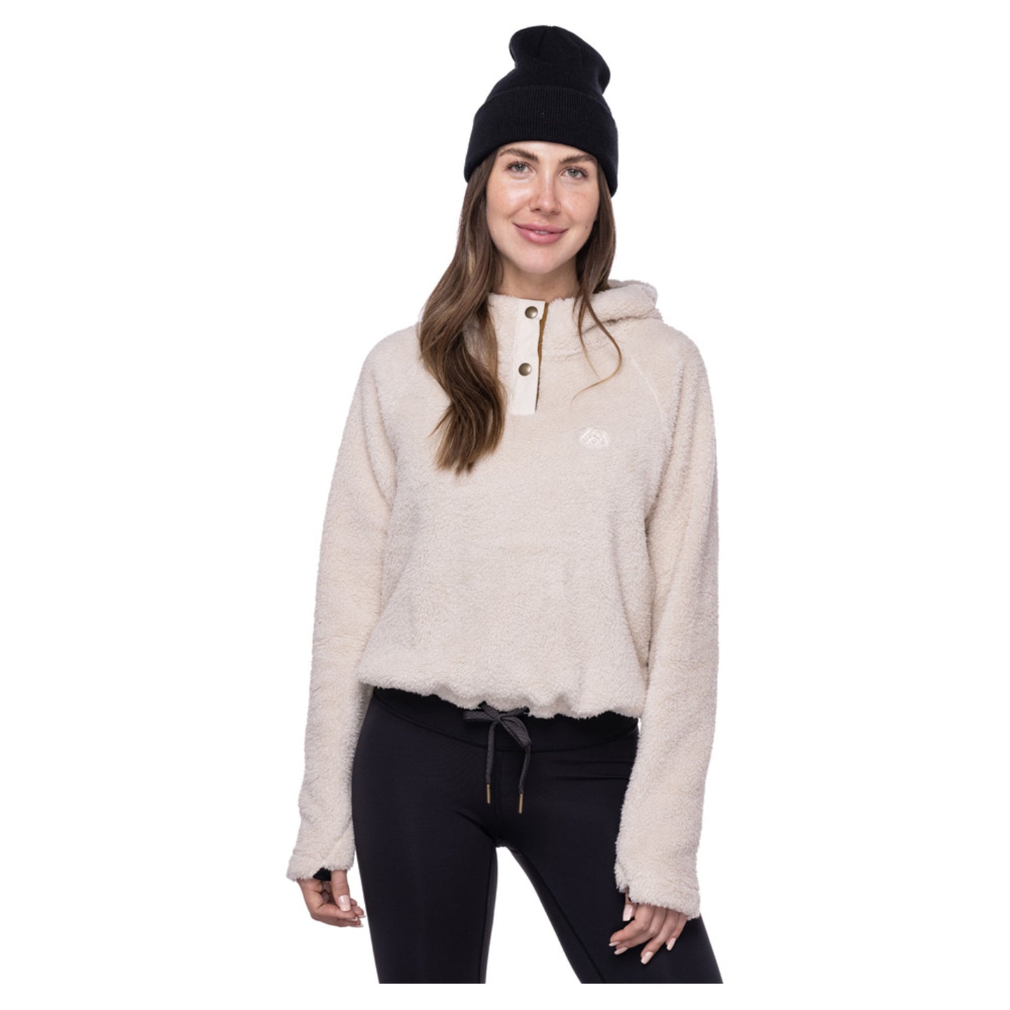 686 Crop Sherpa Women's Hoody - BIRCH - L