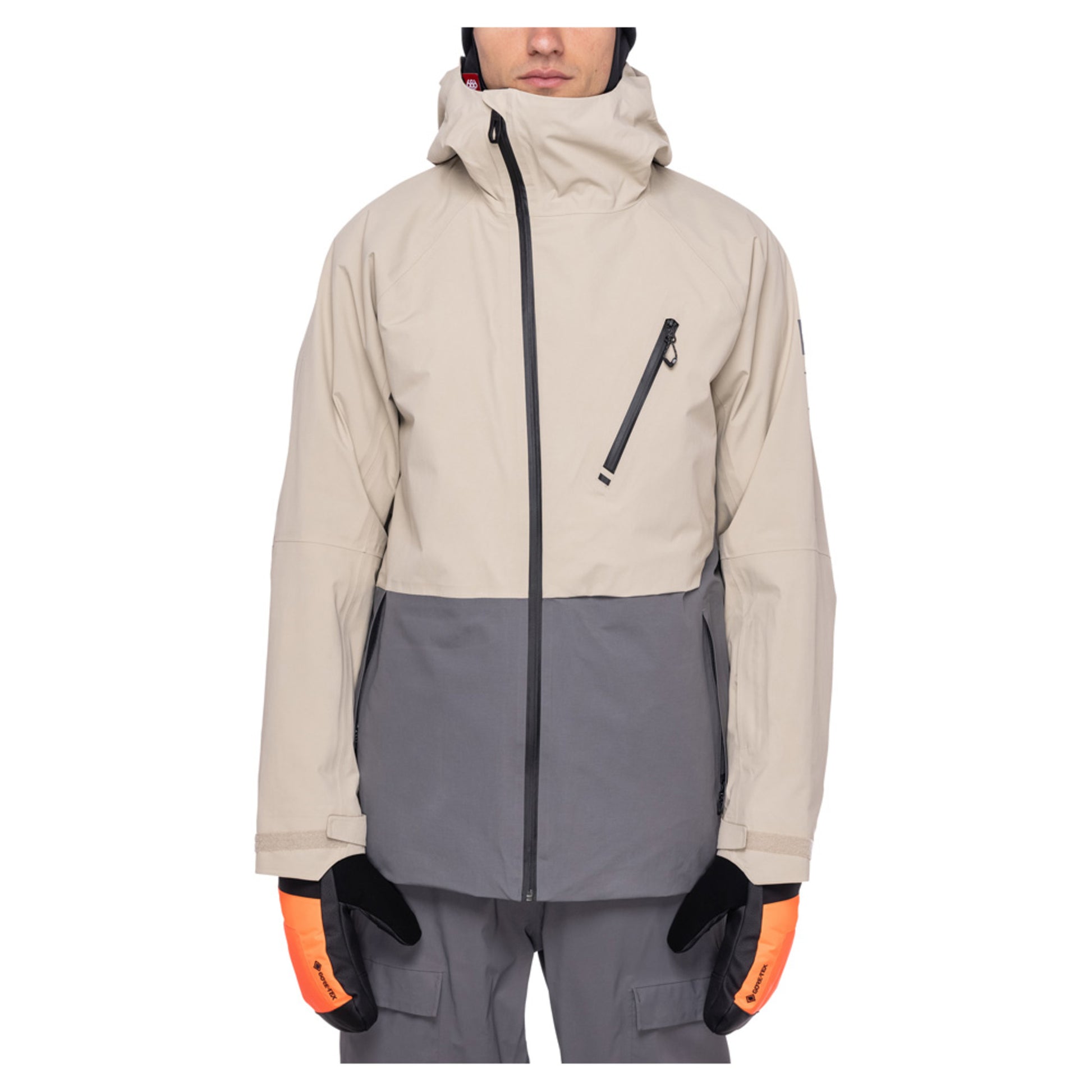 686 GORE-TEX Hydra Down Thermagraph Men's Jacket - PUTTY COLORBLOC - XL