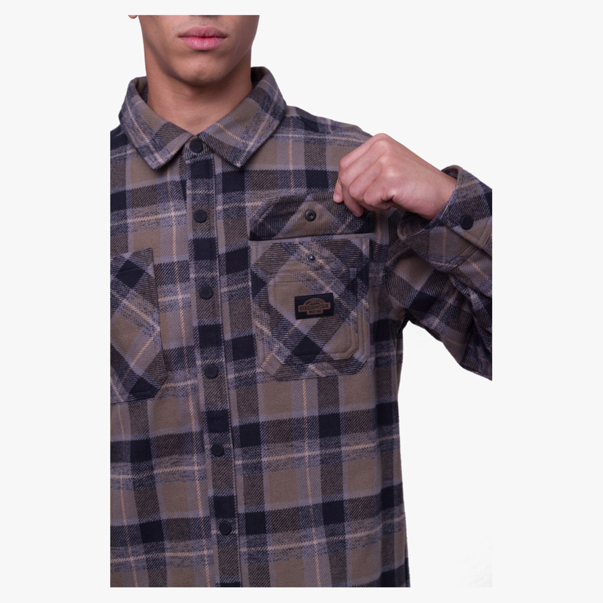 686 Snowbird Men's Heavy Flannel Shirt - Dune Plaid - XXL