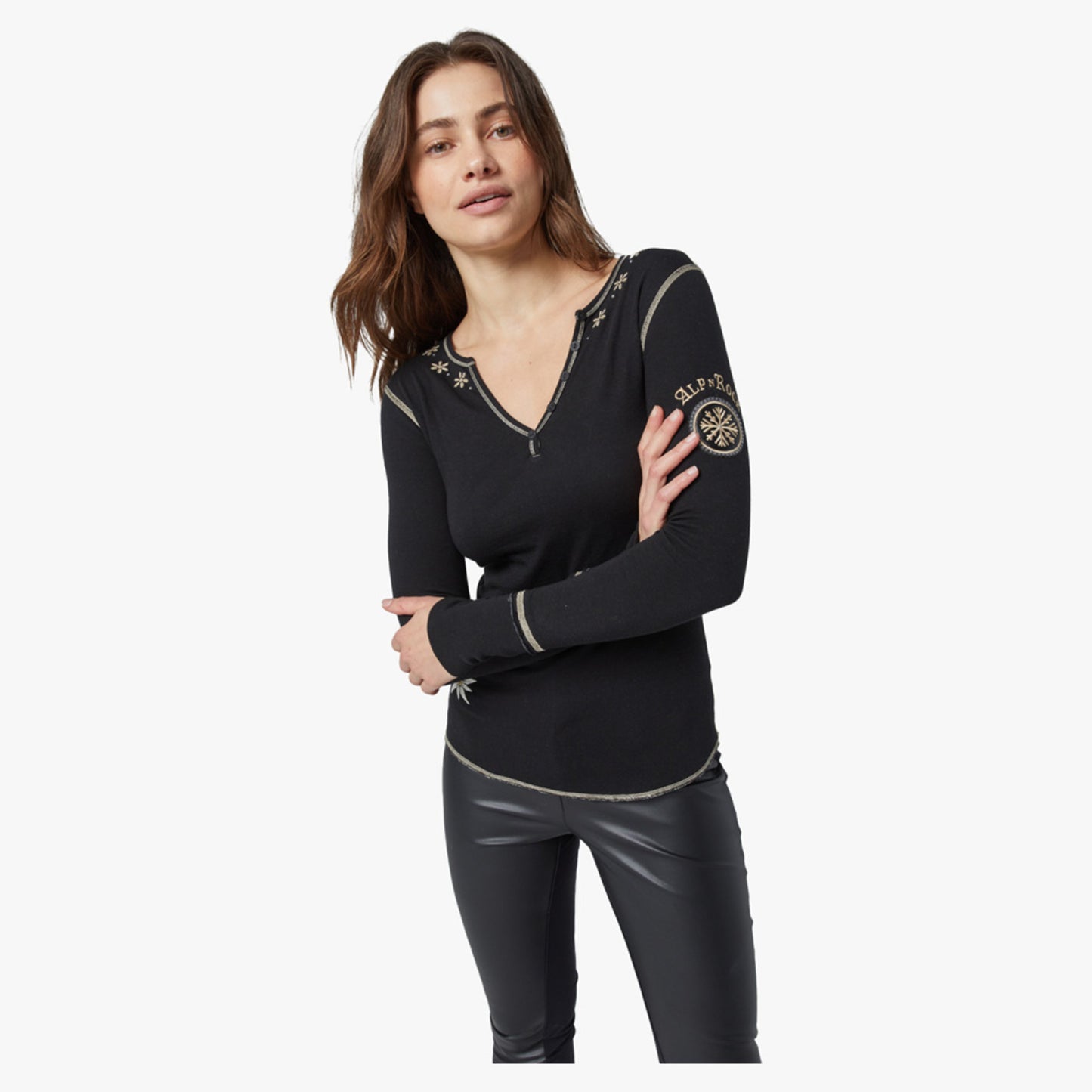 Alp-N-Rock Elia Women's Henley Shirt - Black - XL