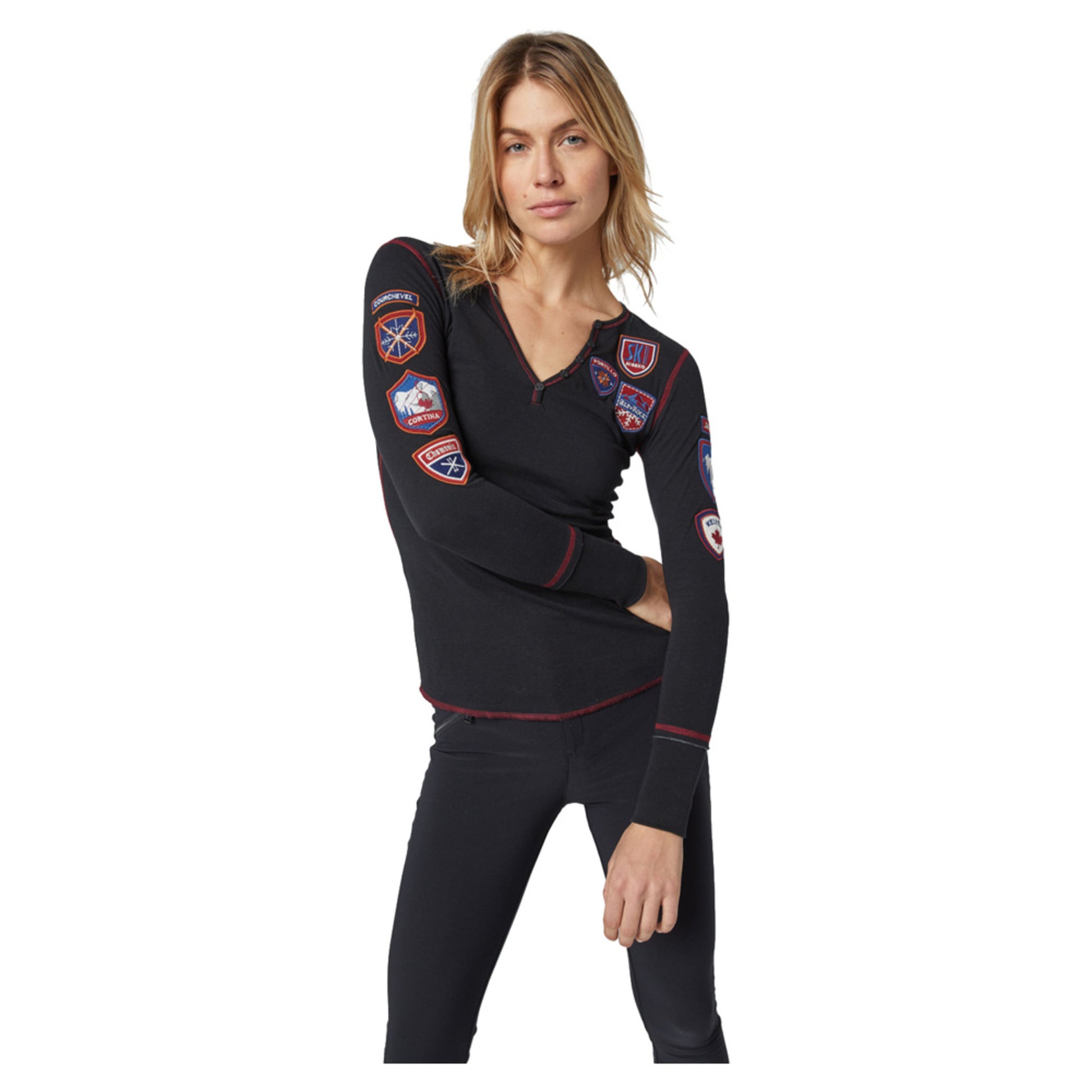 Alp-N-Rock Ski the World Henley Shirt - BLACK - XL