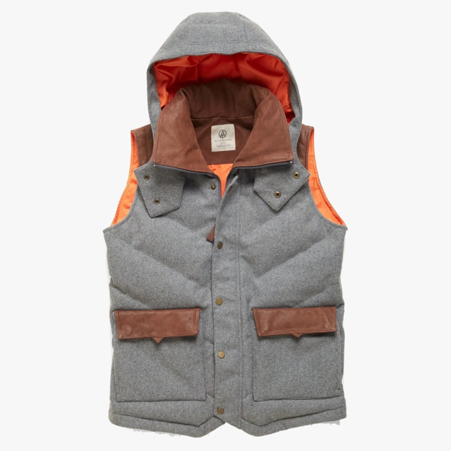 Alps & Meters Alpine Men's Hooded Vest - Heather Grey - XL