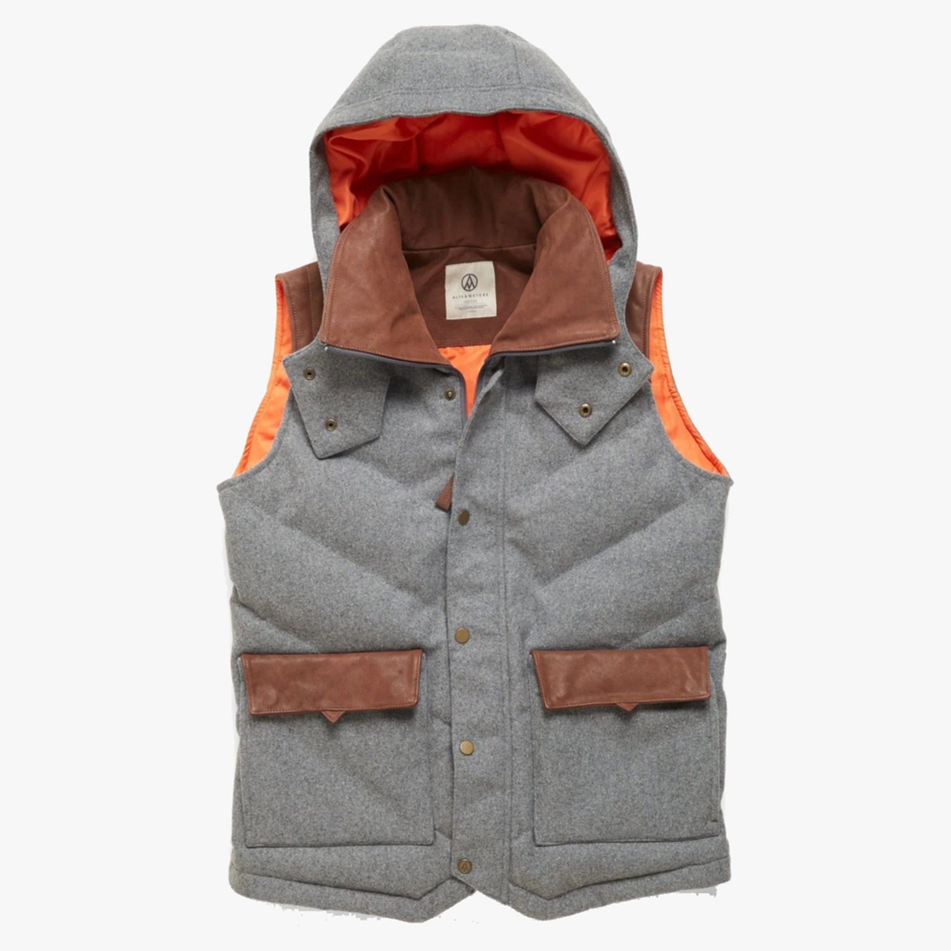 Alps & Meters Alpine Men's Hooded Vest - Heather Grey - XL