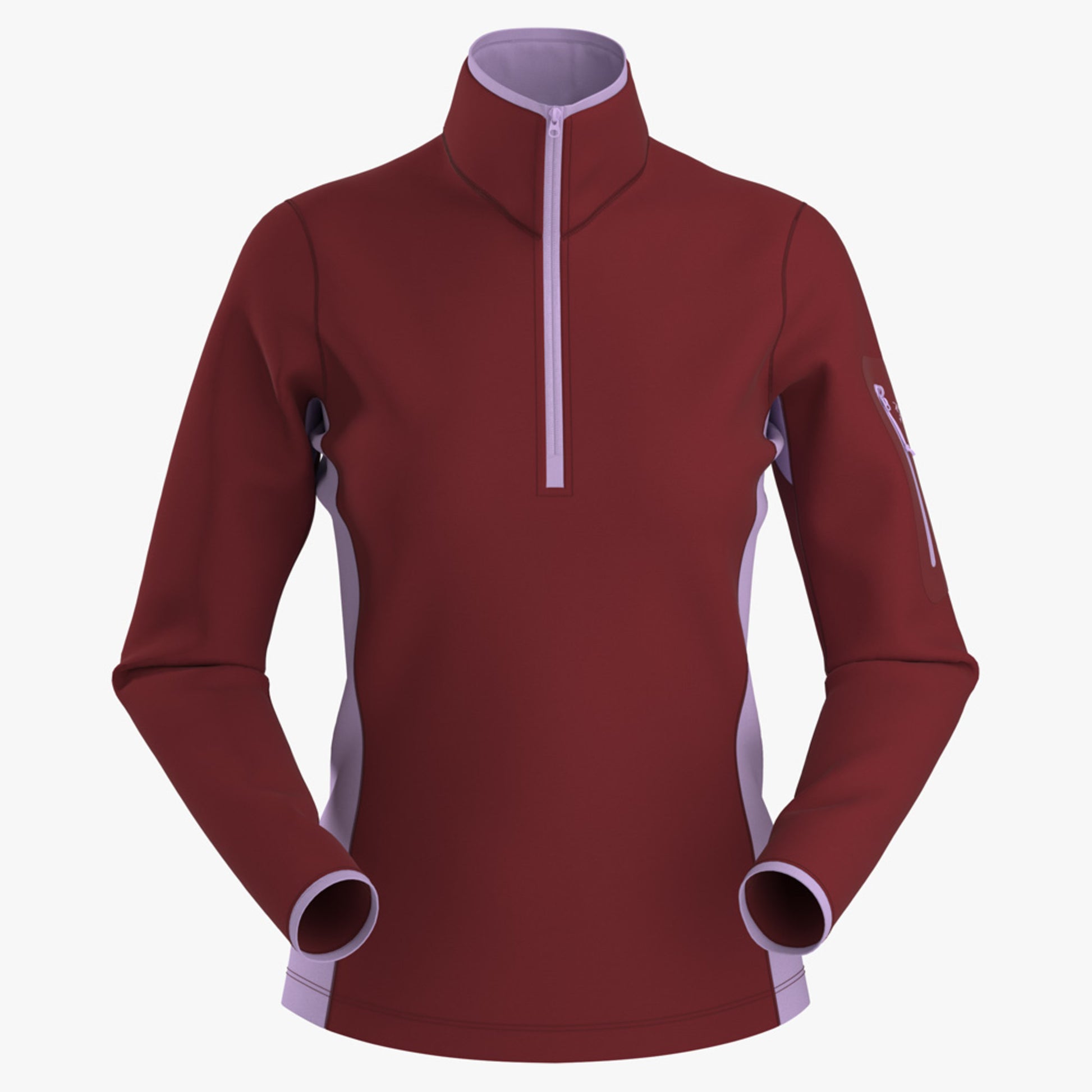 Arc'teryx Rho Heavyweight Women's Zip Neck - Bordeaux/Storm Glow - XXL