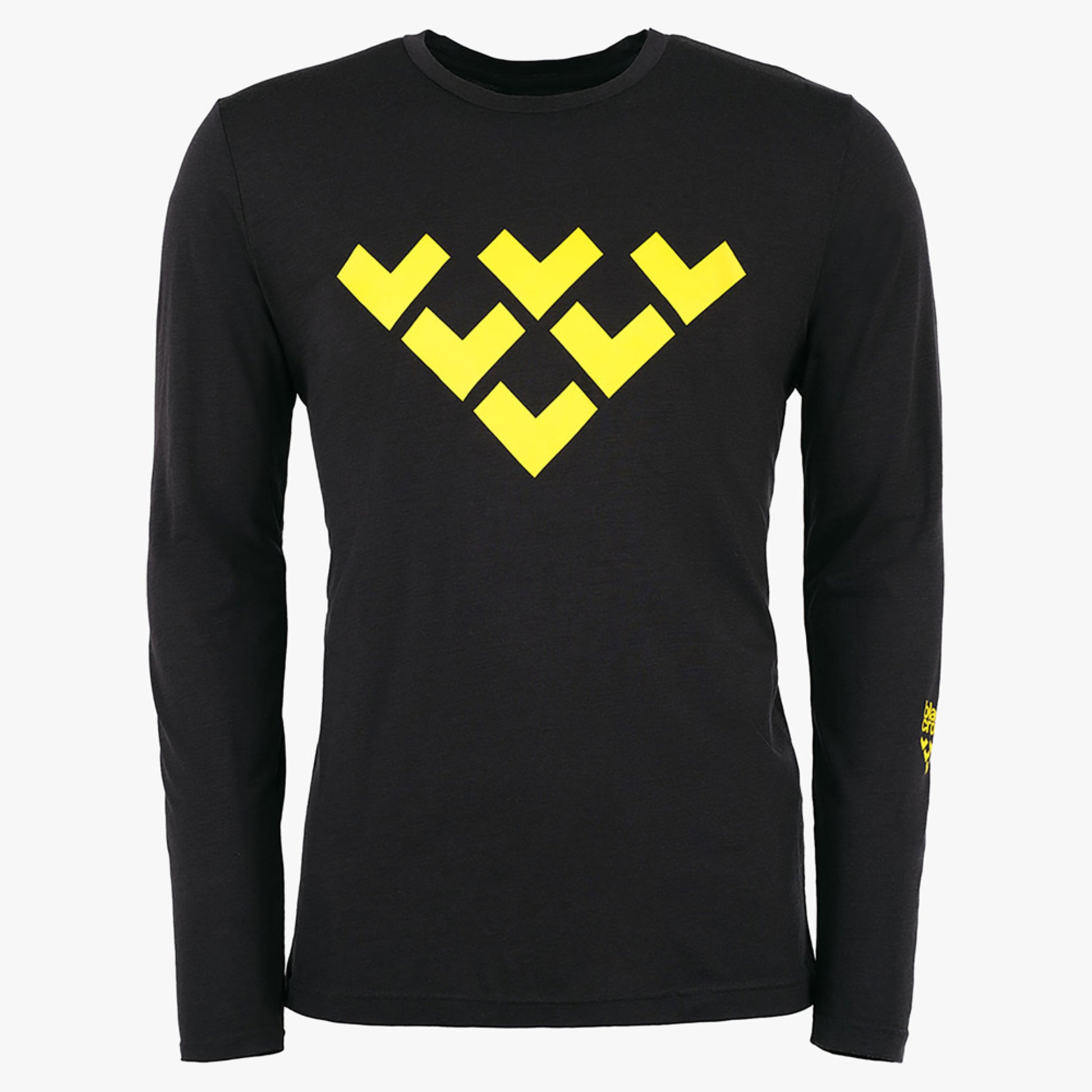 Black Crows Chevron Merino Blend Men's Long Sleeve - Black/Yellow - XL