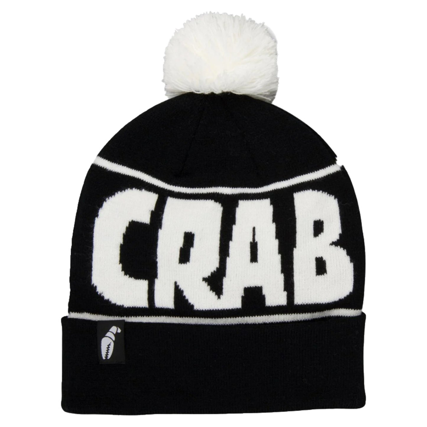 Crab Grab Pom Beanie - BLACK_WHITE