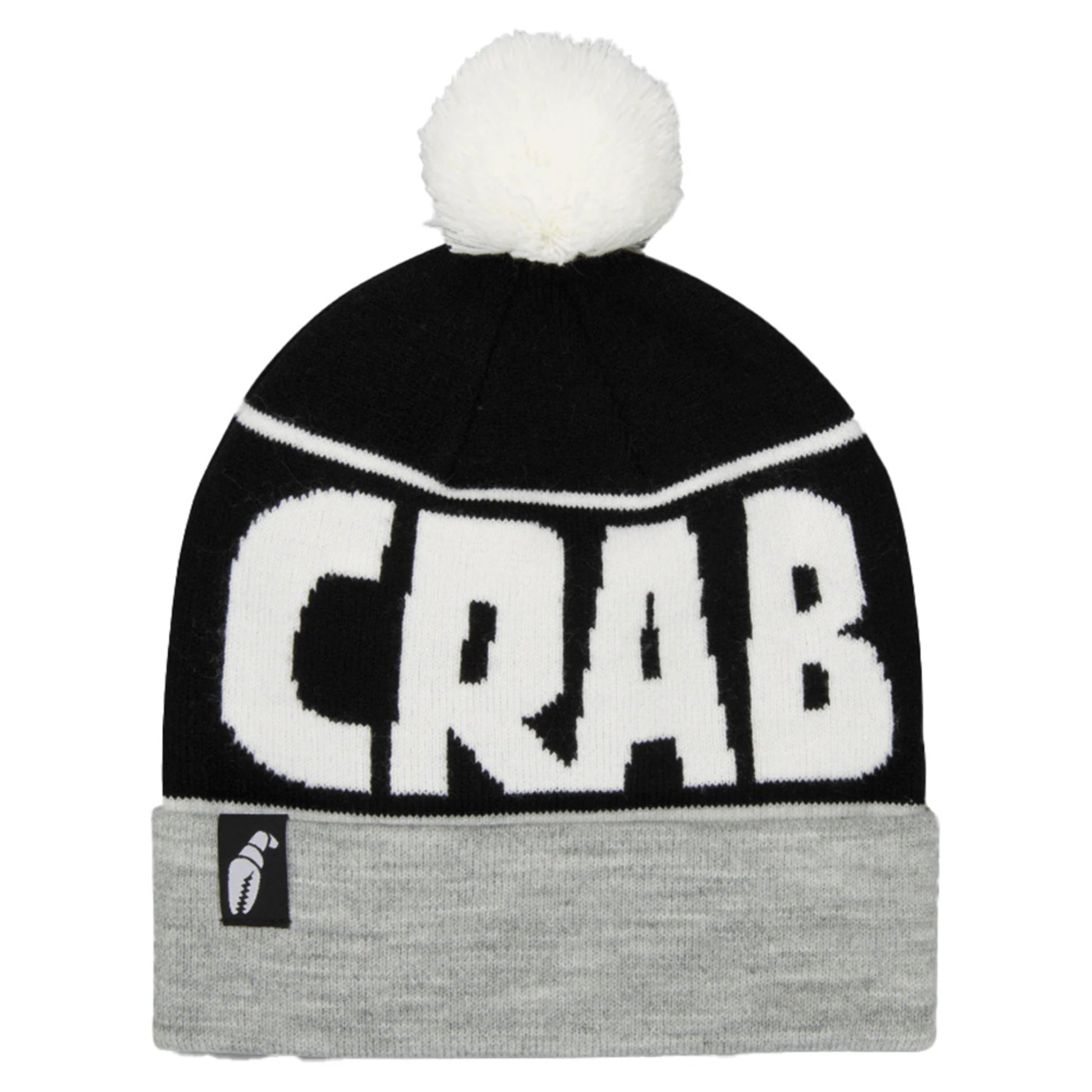 Crab Grab Pom Beanie - HEATHER GREY_BL