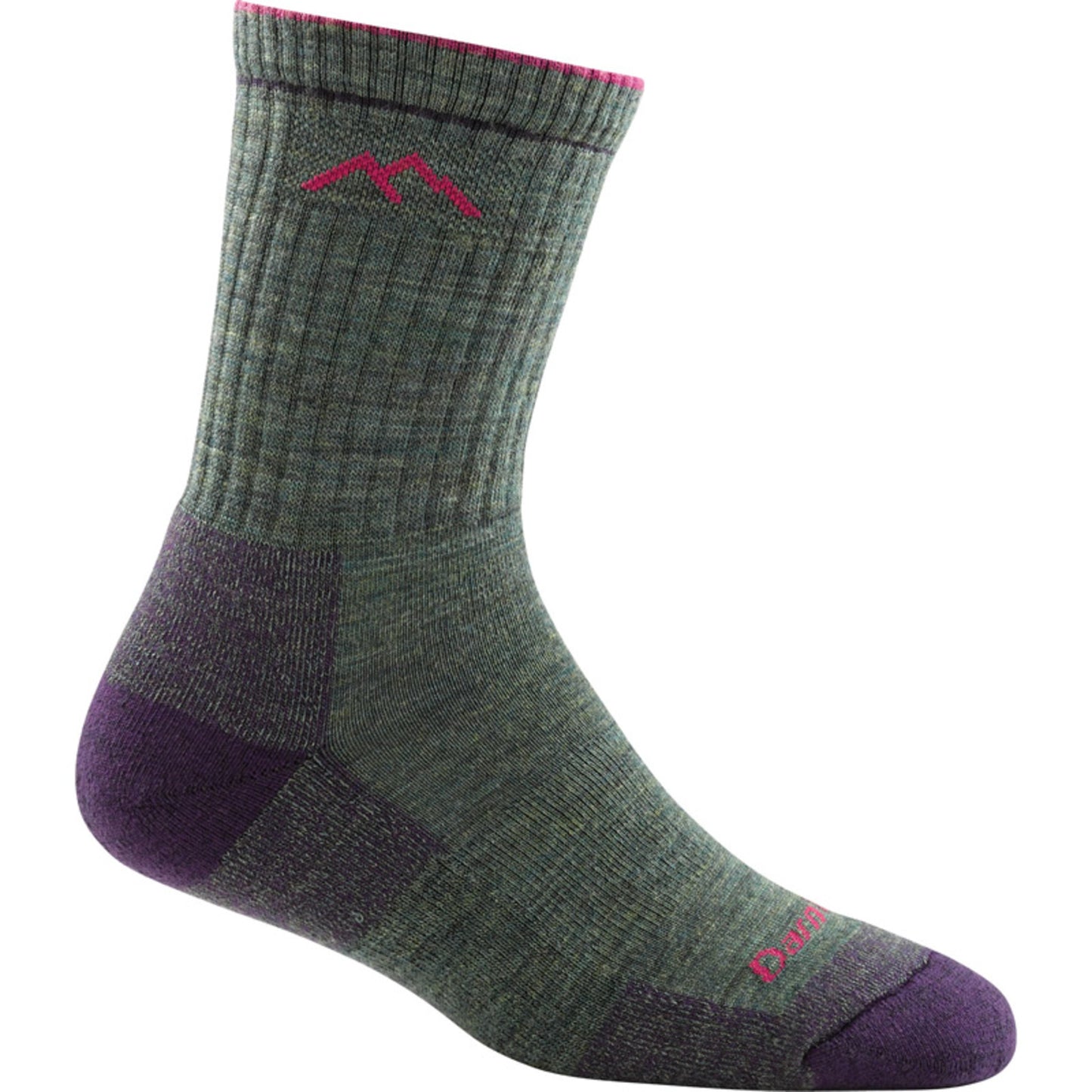 Darn Tough Ladies Merino Wool Micro Crew Cushion Sock - MOSS HEATHER - L