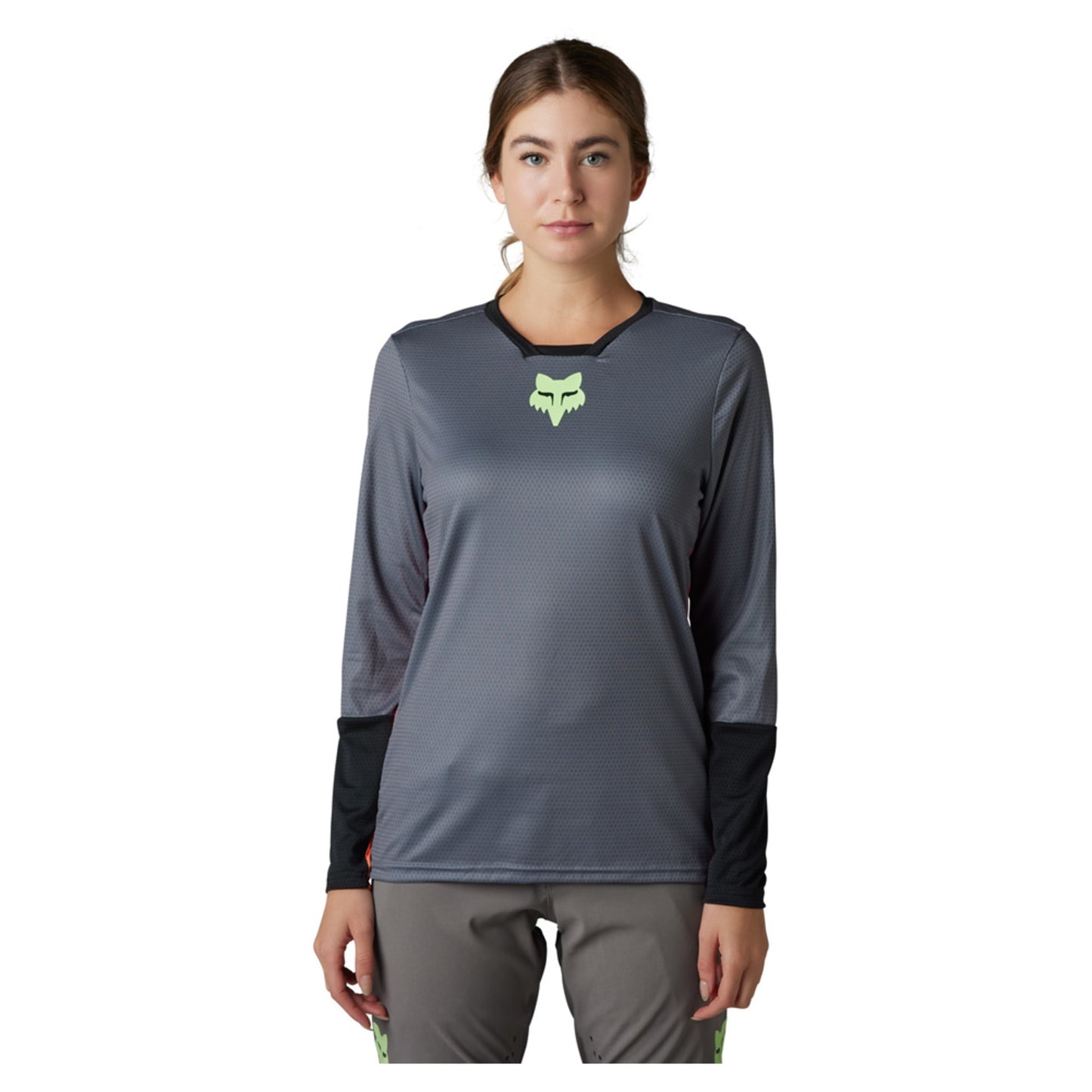 Fox Defend Race Women's LS Jersey - PEWTER - XS
