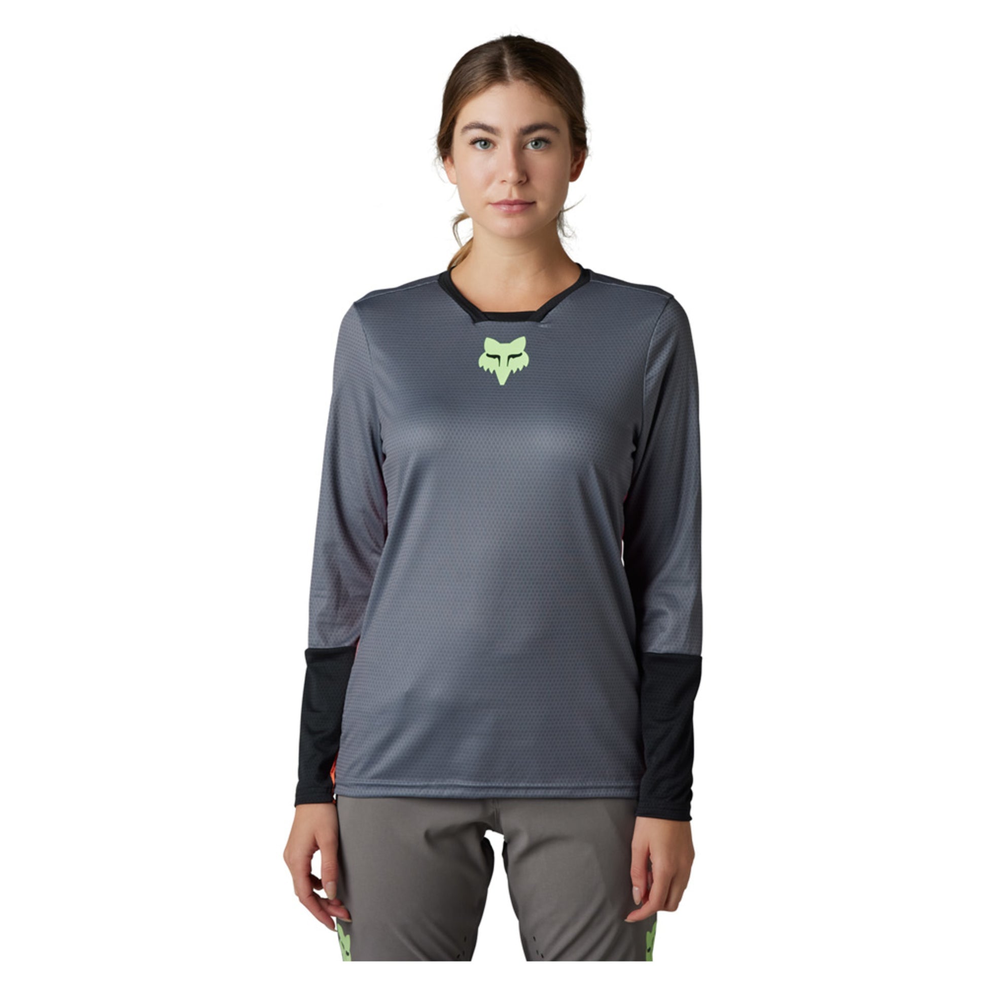 Fox Defend Race Women's LS Jersey - PEWTER - XS