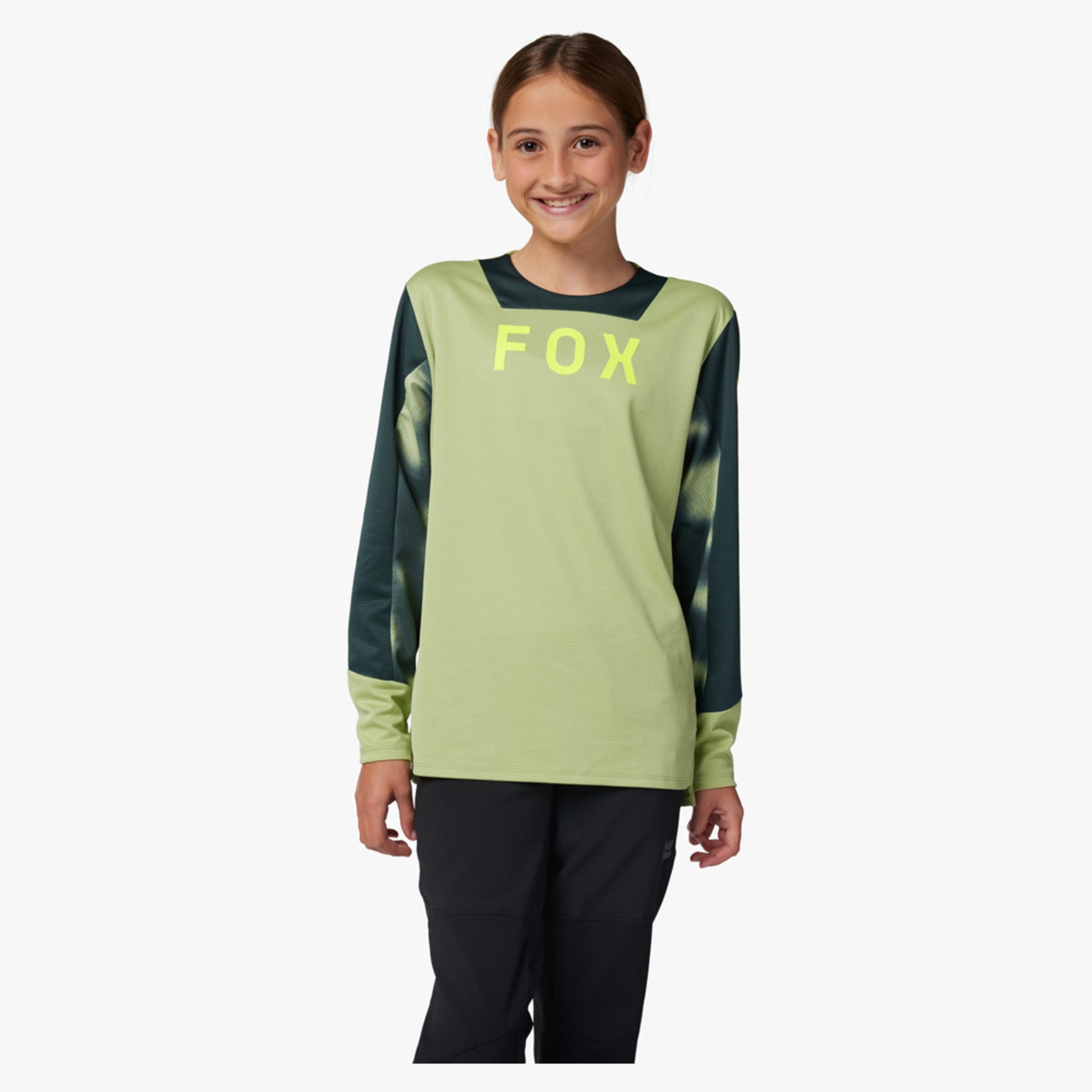 Fox Defend Taunt LS Youth Jersey - Pale Green - YXL