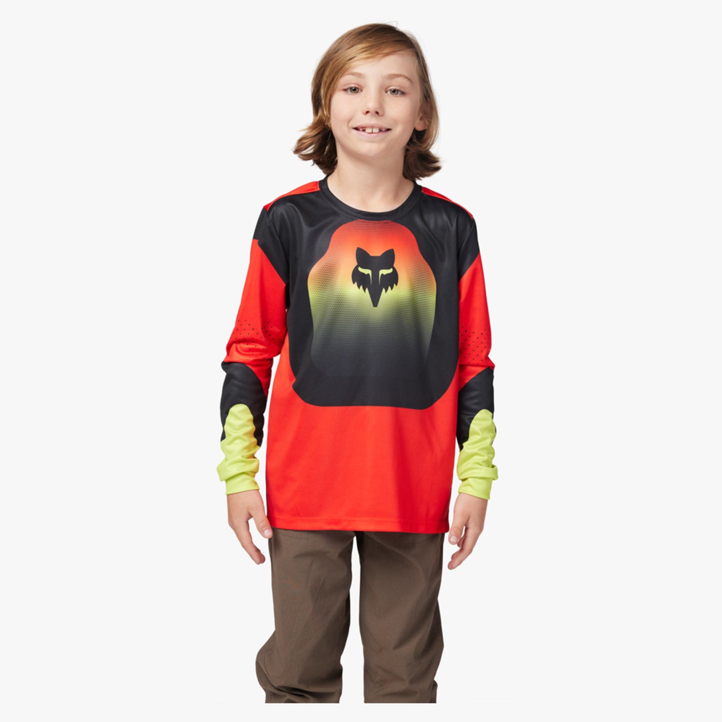 Fox Ranger Revise LS Youth Jersey - Red Yellow - YXL