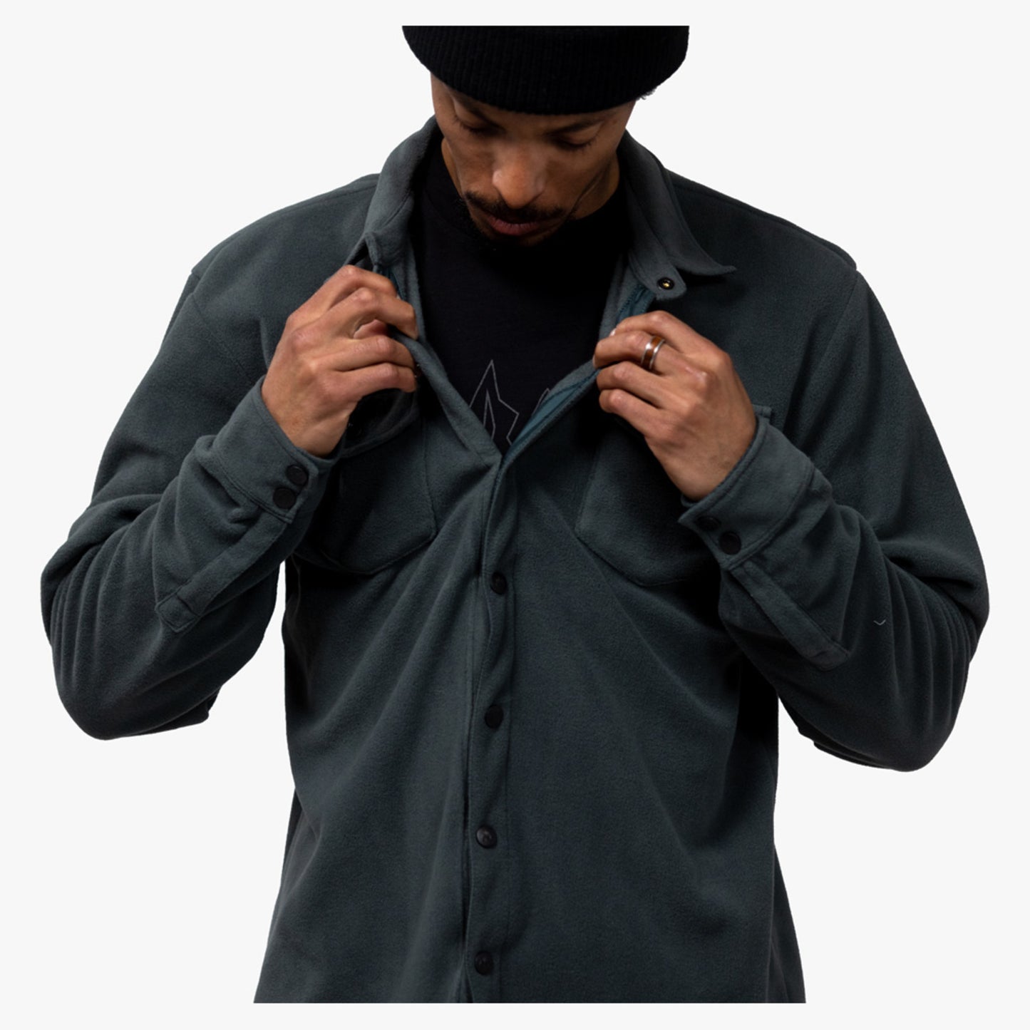 Jones December Recycled Fleece Shirt - DAWN BLUE - XL
