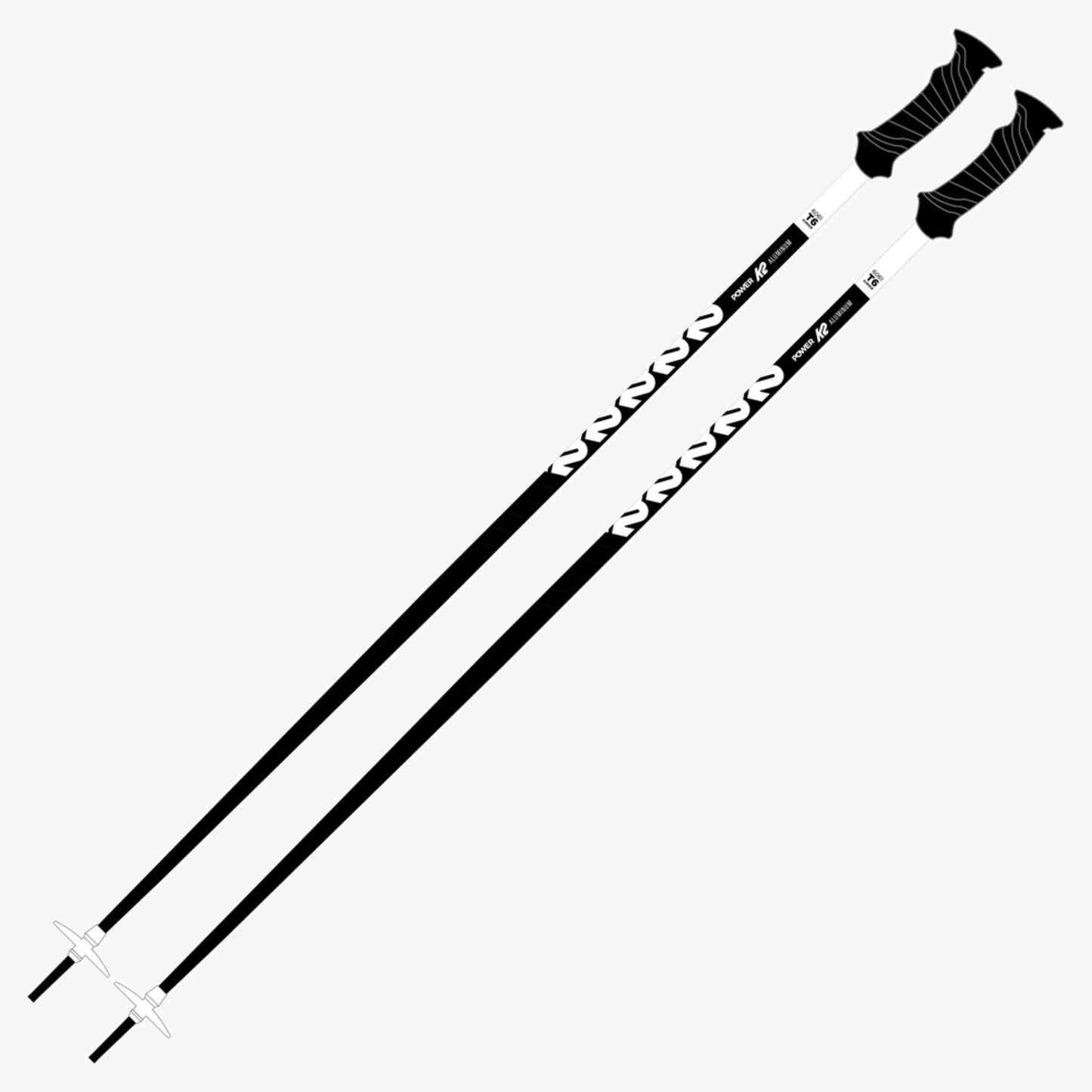 K2 Power Aluminum Ski Poles - Black - 54" / 135cm