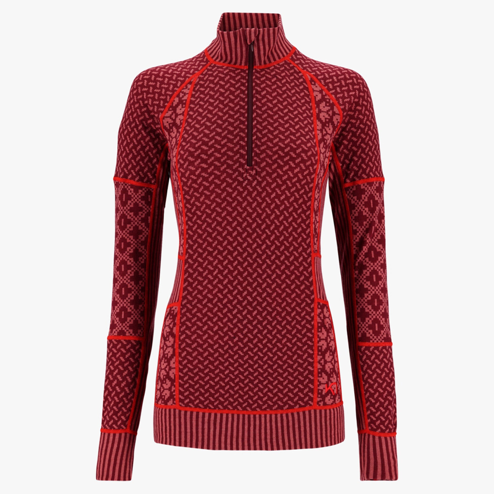 Kari Traa Smekker Half Zip Women's Baselayer - Rouge - XL