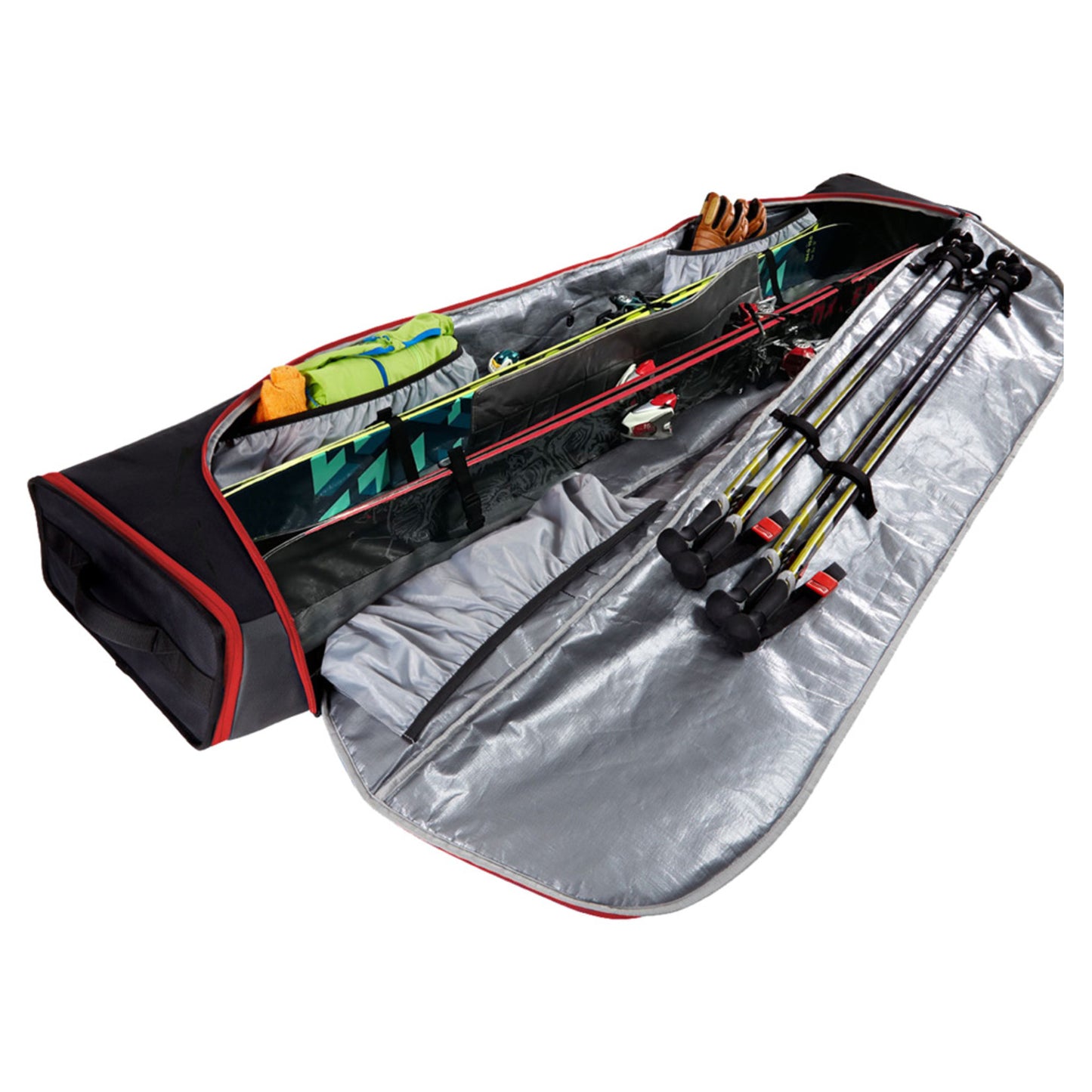 Kulkea Kantaja Double Roller Ski Bag - BLACK_GOLD