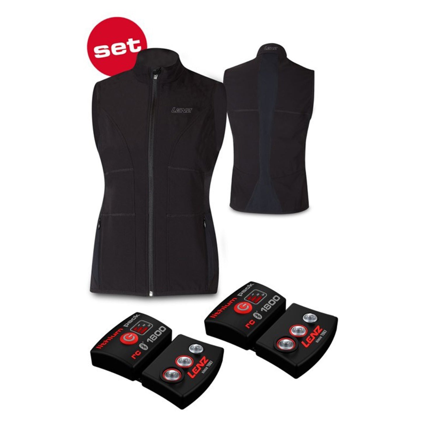 Lenz Women's Heat Vest 1.0 + Lithium pack rcB 1800 - XS