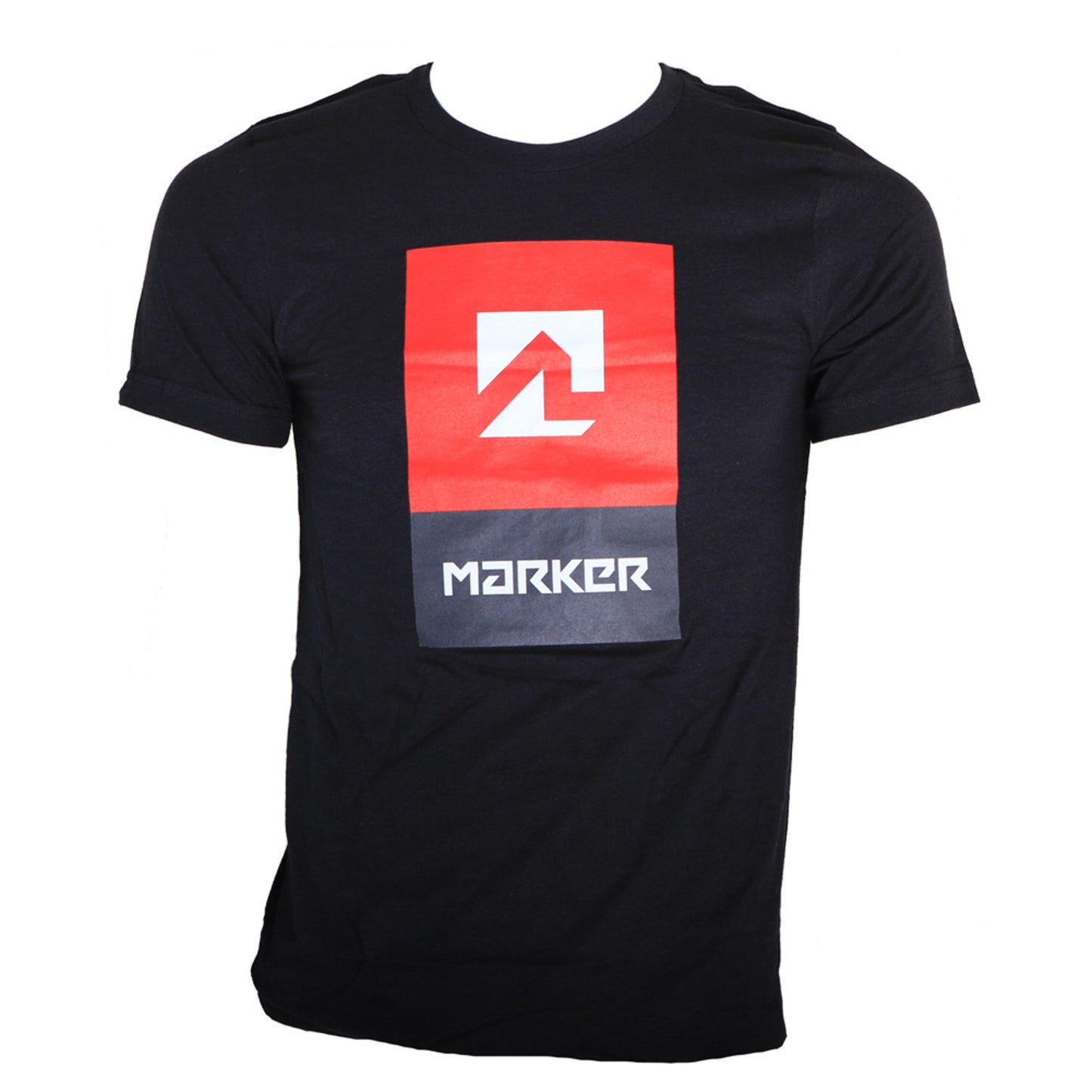 Marker Stacked Logo Tee - BLACK HEATHER - XXL