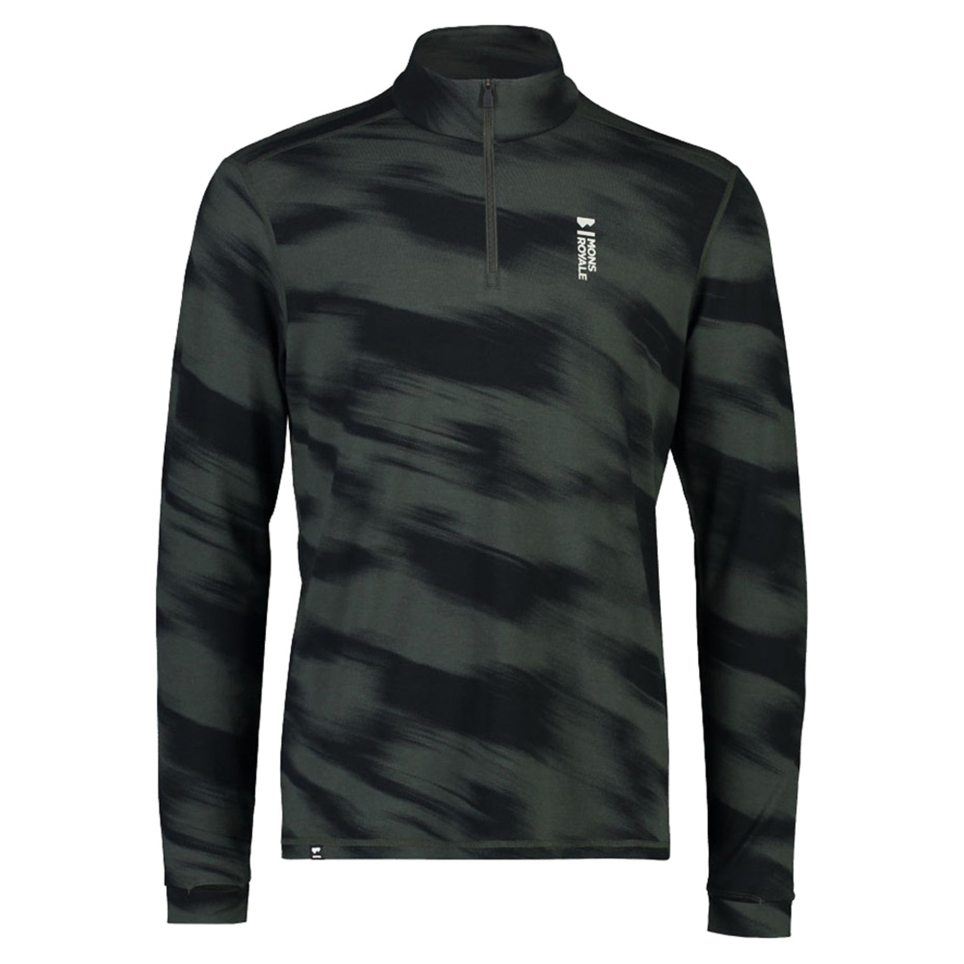 Mons Royale Cascade Marino Flex 200 Men's 1/4 Zip Baselayer - ROSIN MOTION - XXL