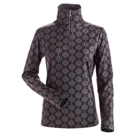 NILS Snowflake T Neck 1/4 Zip Women's Top