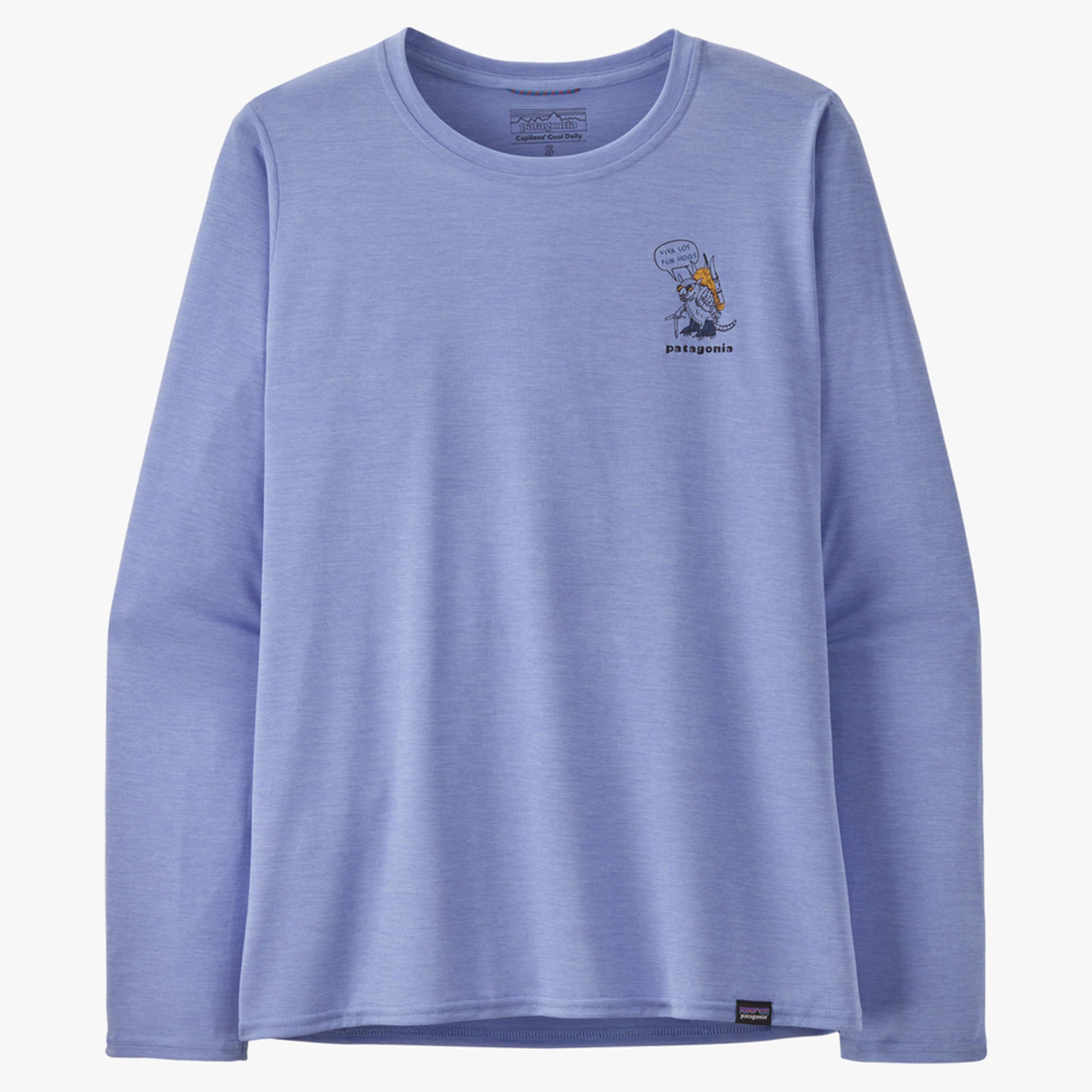 Patagonia Cap Cool Daily Graphic Women's L/S Shirt - Fun Hogs Pale Periwinkle X-Dye - XXL