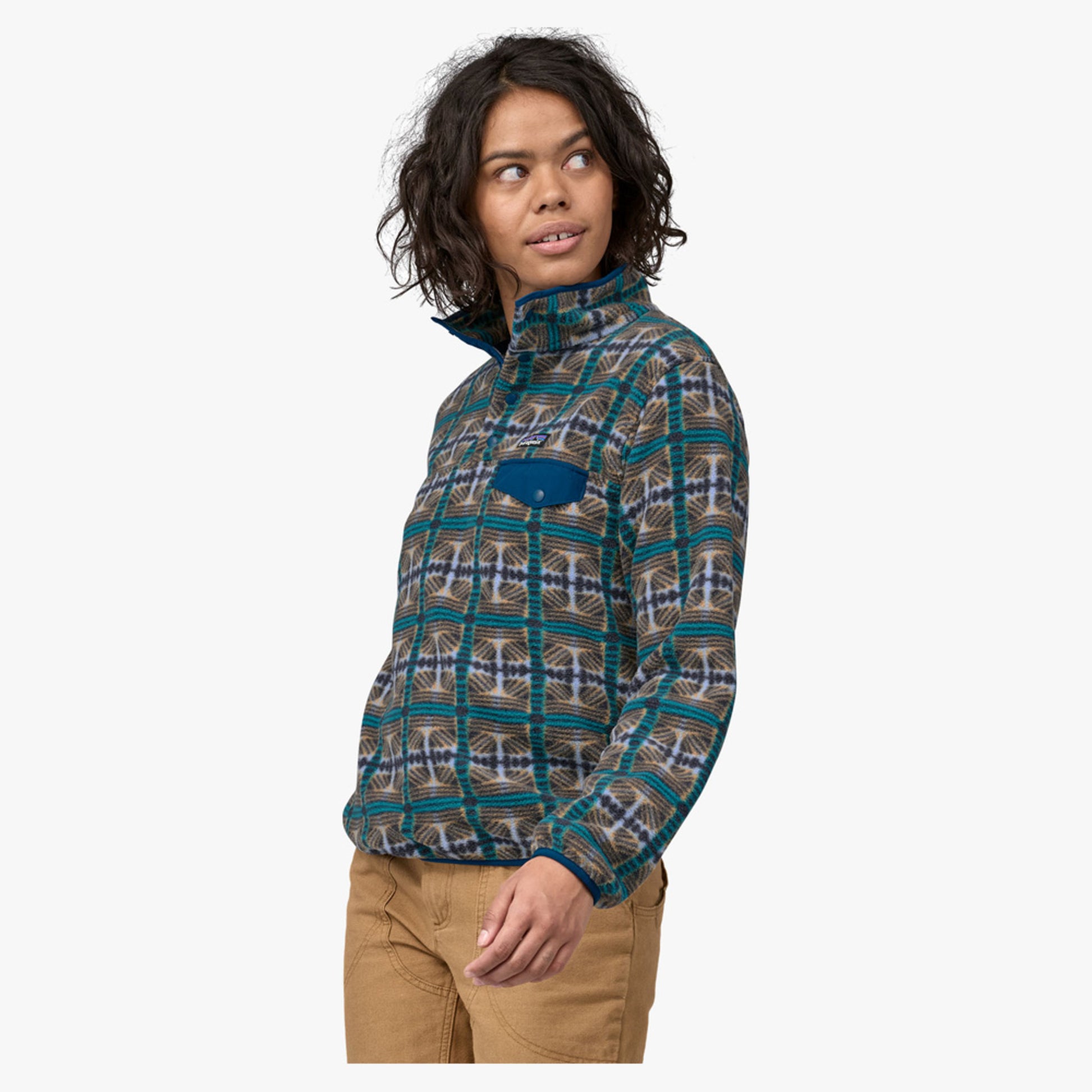 Patagonia Lightweight Synchilla Snap-T Women's Pullover - Snow Beam: Pale Periwinkle - XXL