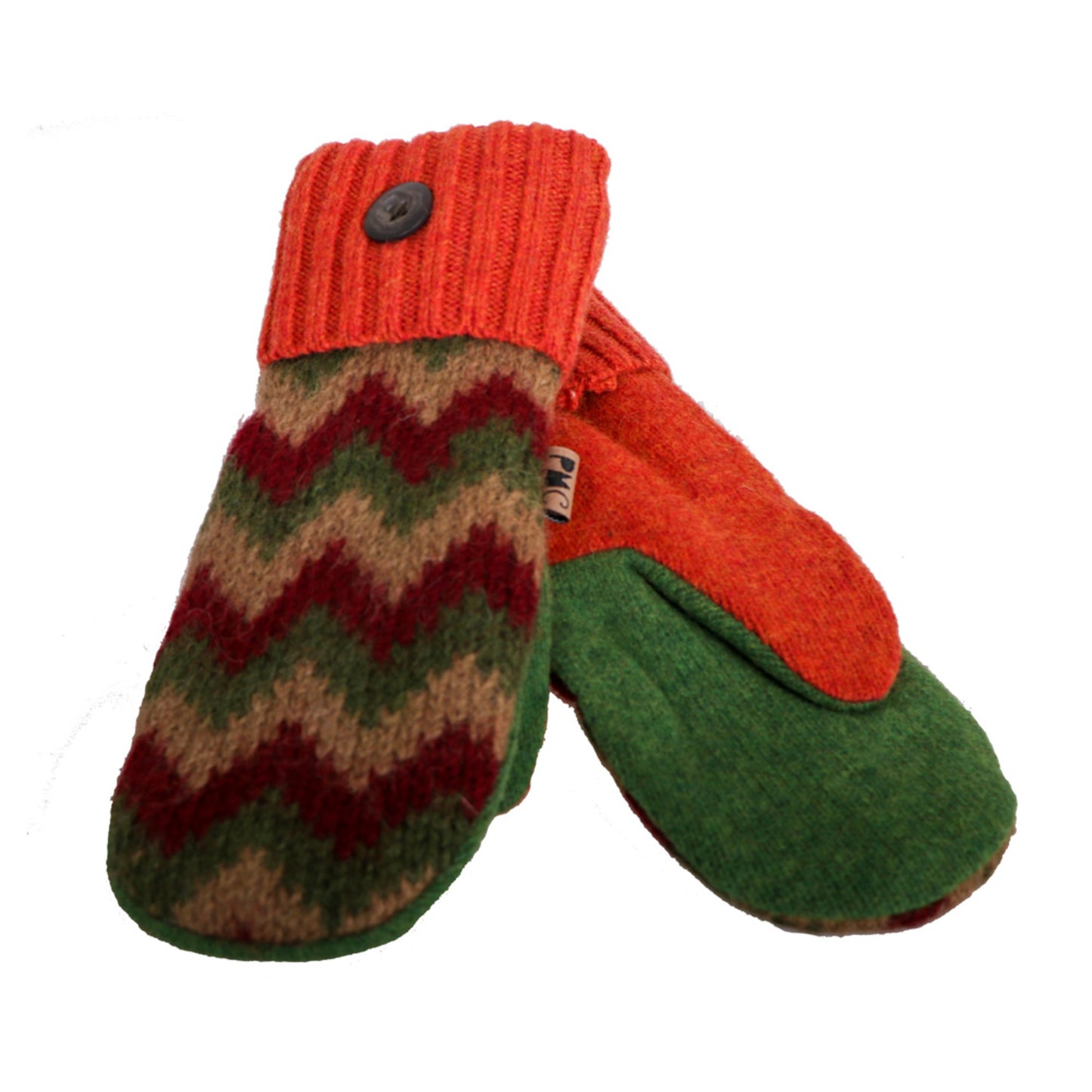 Peapack Women's Wool Mitten - MULTI ZIG ZAG