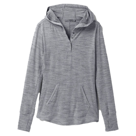 Prana Sol Protect Women's Hoodie - HEATHER GREY - XS
