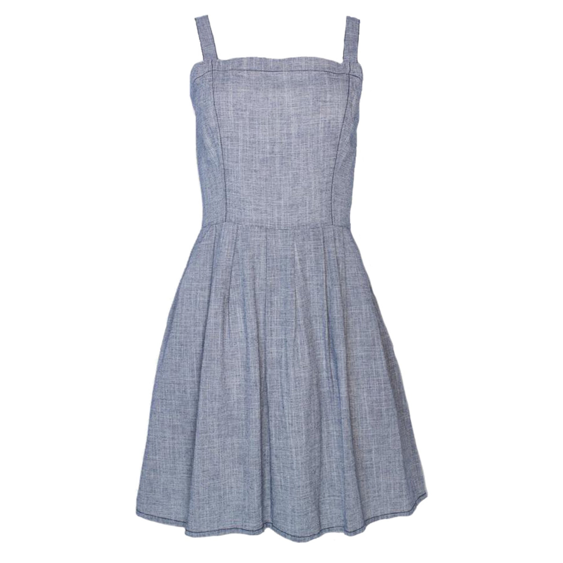 Purnell Crosshatch Women's Sun Dress - NAVY - 8