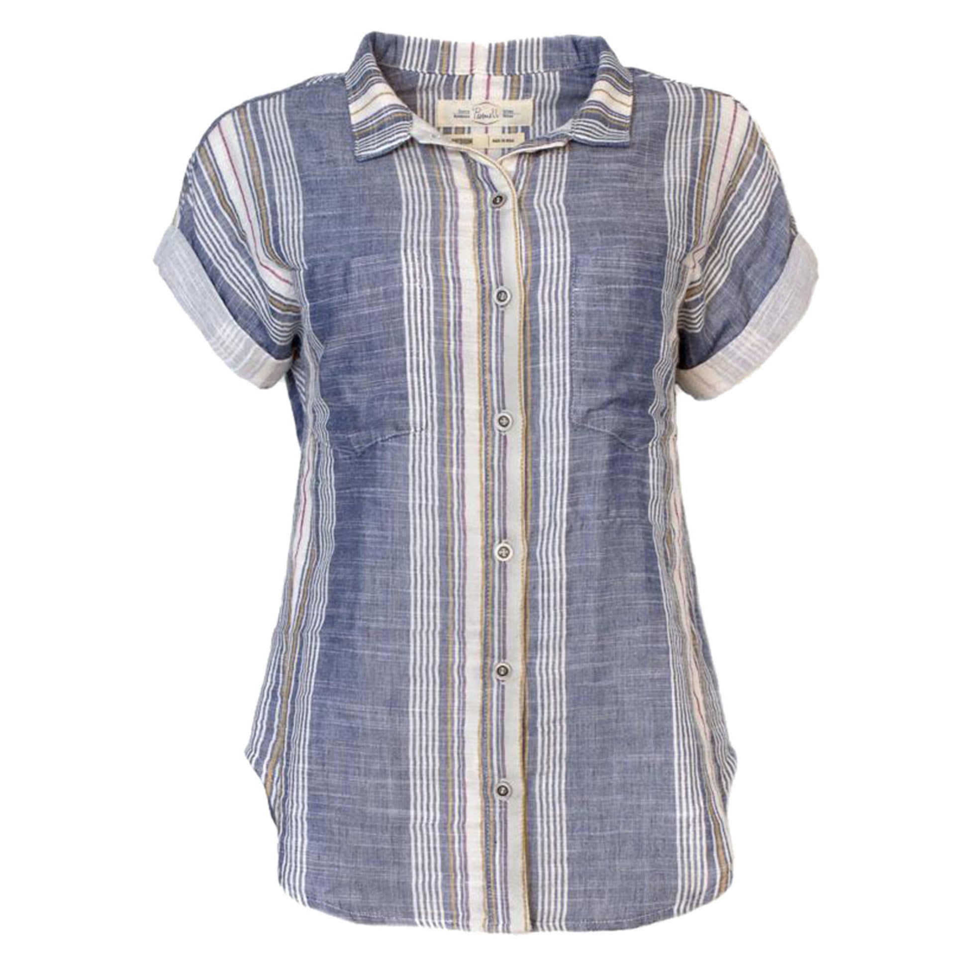 Purnell Double Sided Women's SS Shirt - NAVY TAN - XL