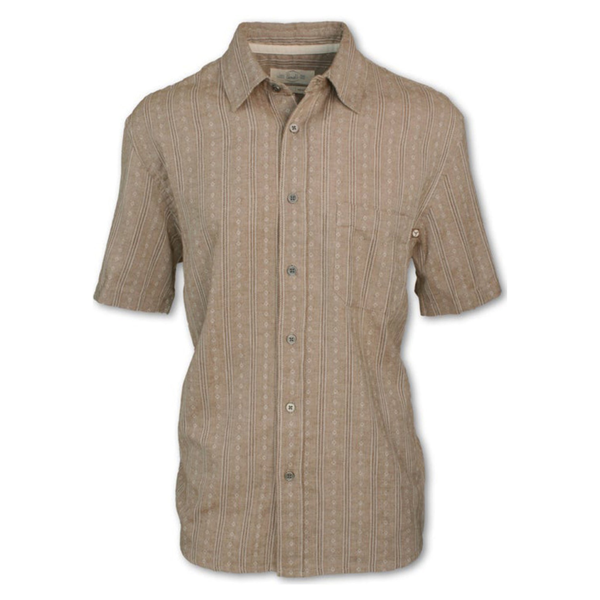 Purnell Short-Sleeved Striped Heritage Men's Shirt - BROWN - XL
