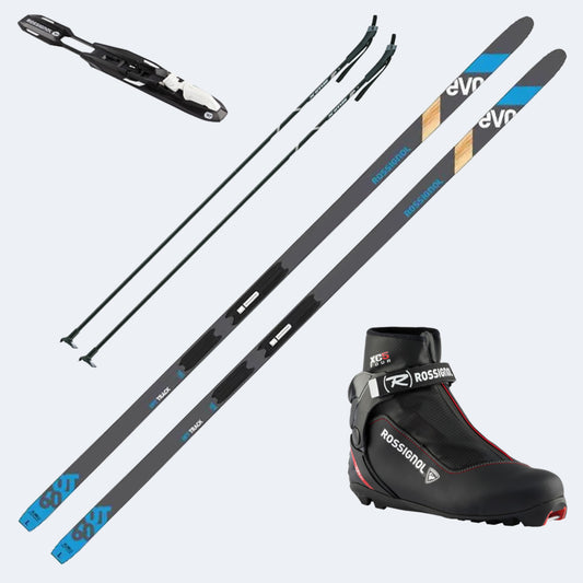 Rossignol Evo OT 60 Skis w/ Rossignol XC 5 Boots and Poles