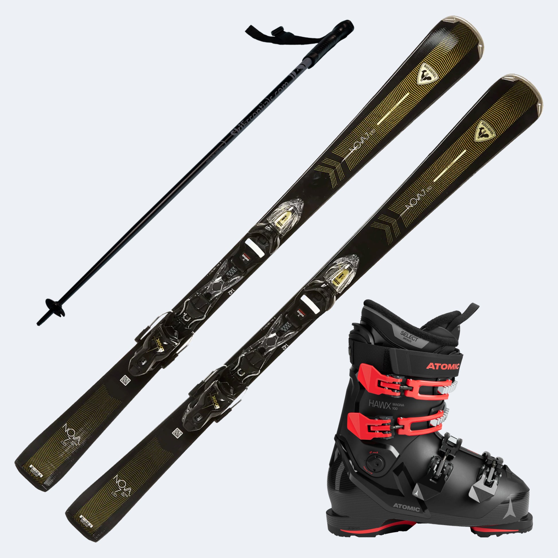 2026 Rossignol Nova 7 LTD Women's Skis with Atomic Hawx Magna 100 Boots and Poles