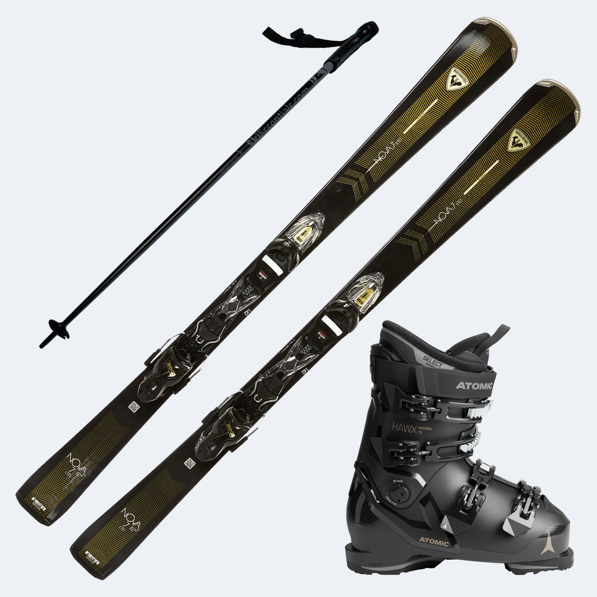 2026 Rossignol Nova 7 LTD Women's Skis with Atomic Hawx Magna 75 Boots and Poles