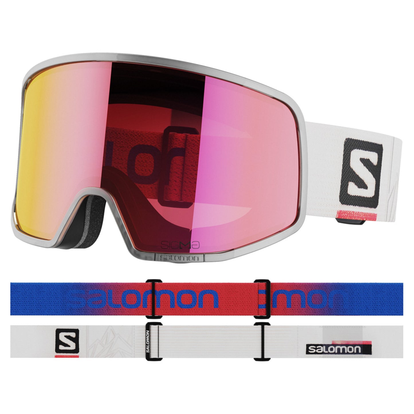 Salomon Lo Fi Sigma Goggles - WHITE - POPPY RED